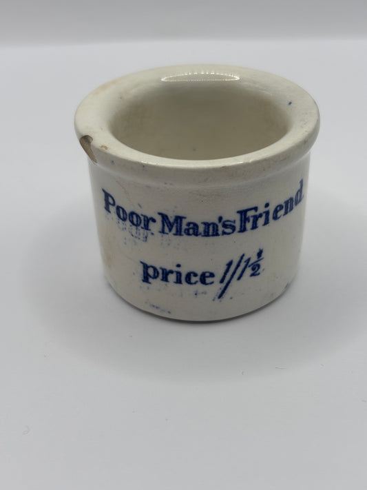 Old small advertising ointment pot, Dr Roberts poor mans friend