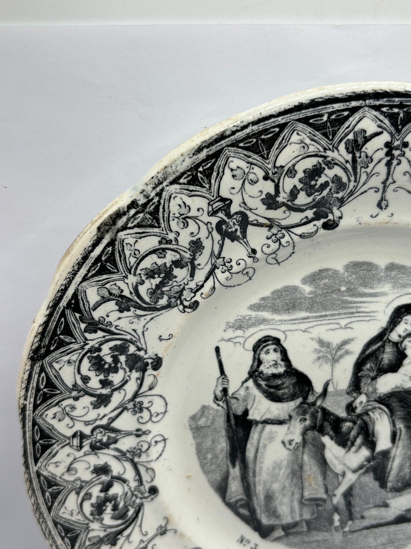 Antique french porcelain plate, mid 19th century