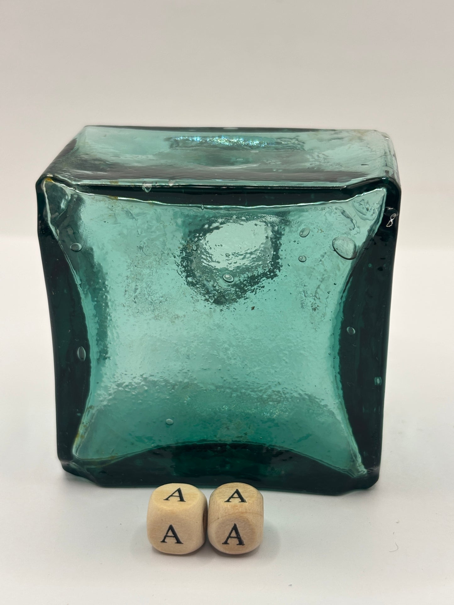 Large green advertising inkwell, ink bottle. M&Co DAMAGED (aa)