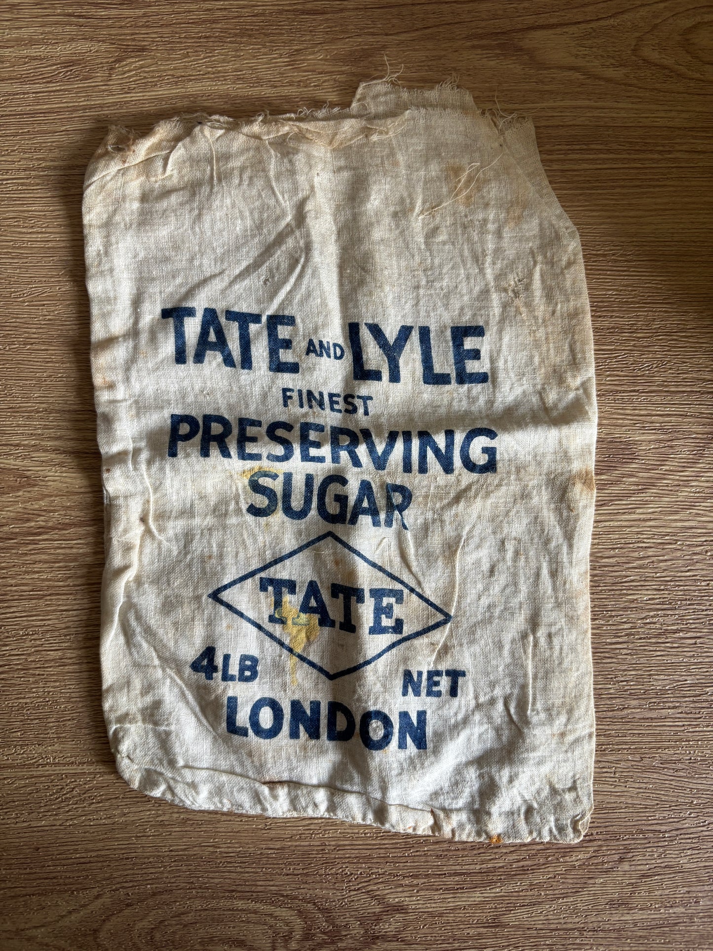 Old advertising bag, tate & lyle finest preserving sugar bag