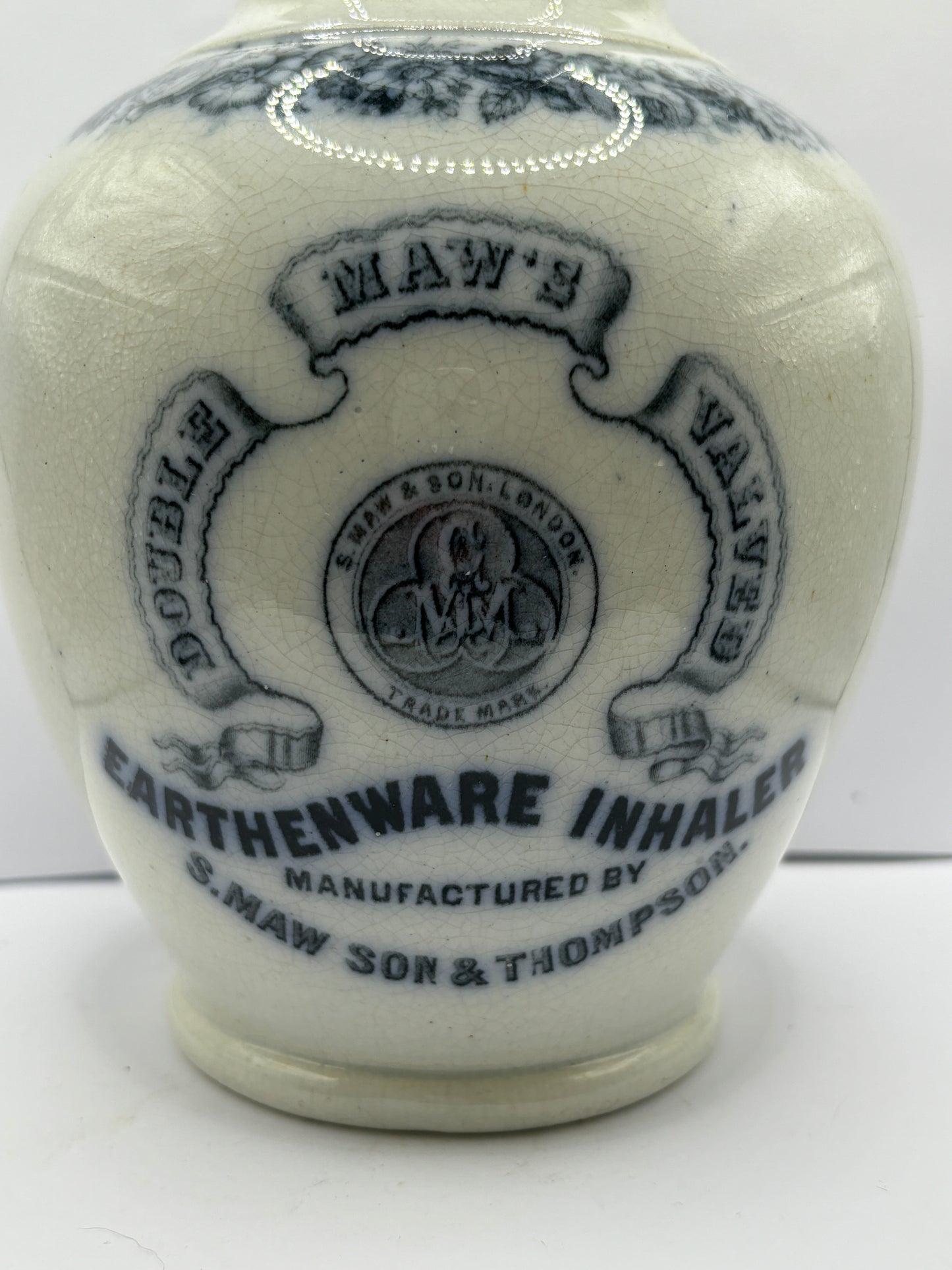 Maws double valved earthenware inhaler, english advertising