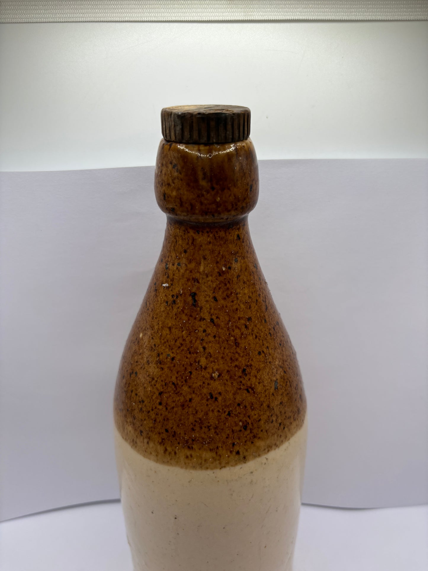 Large plain stoneware ginger beer bottle (B)