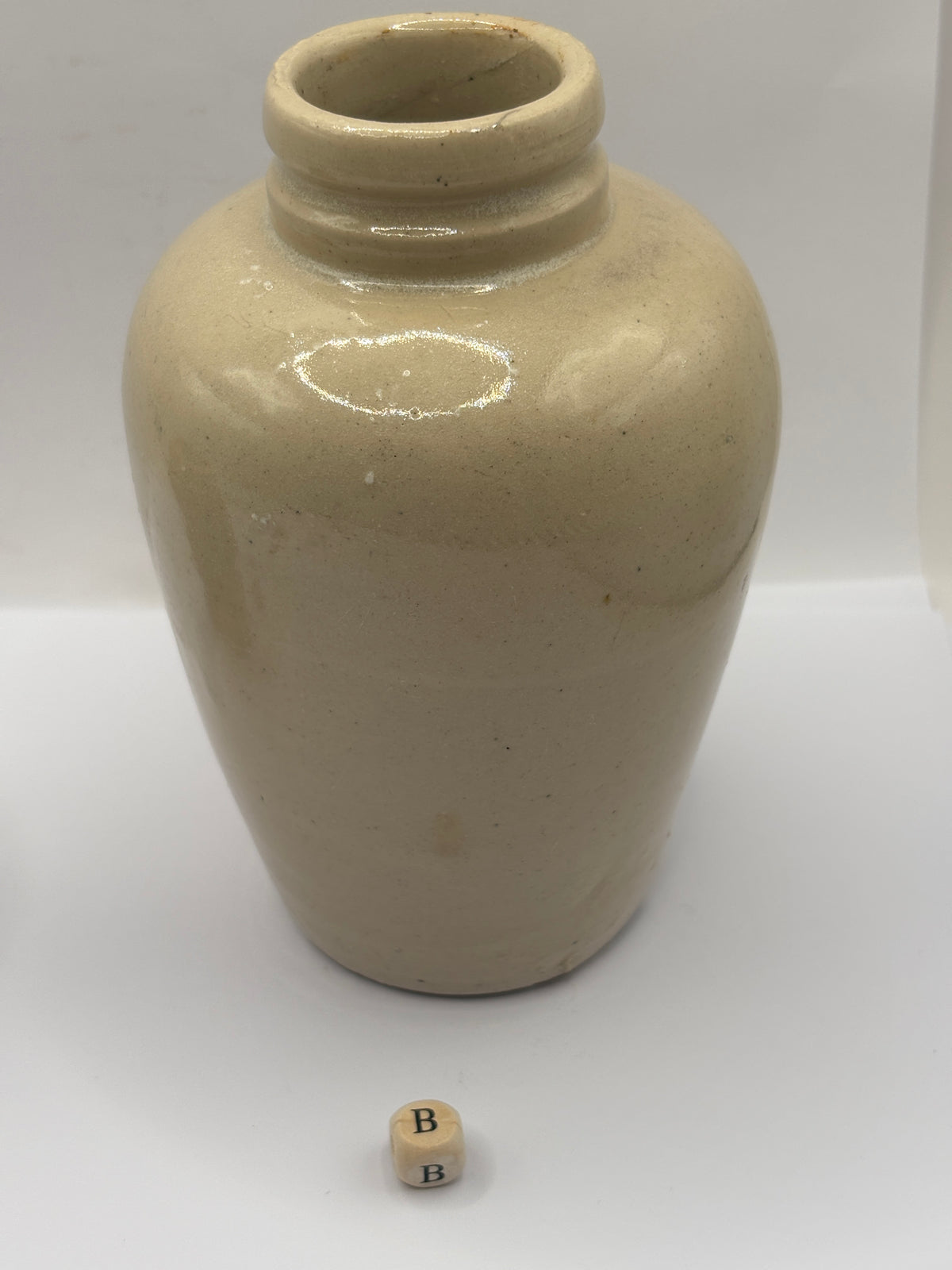 Old advertising stoneware Virol pot, 13.5cms (B)