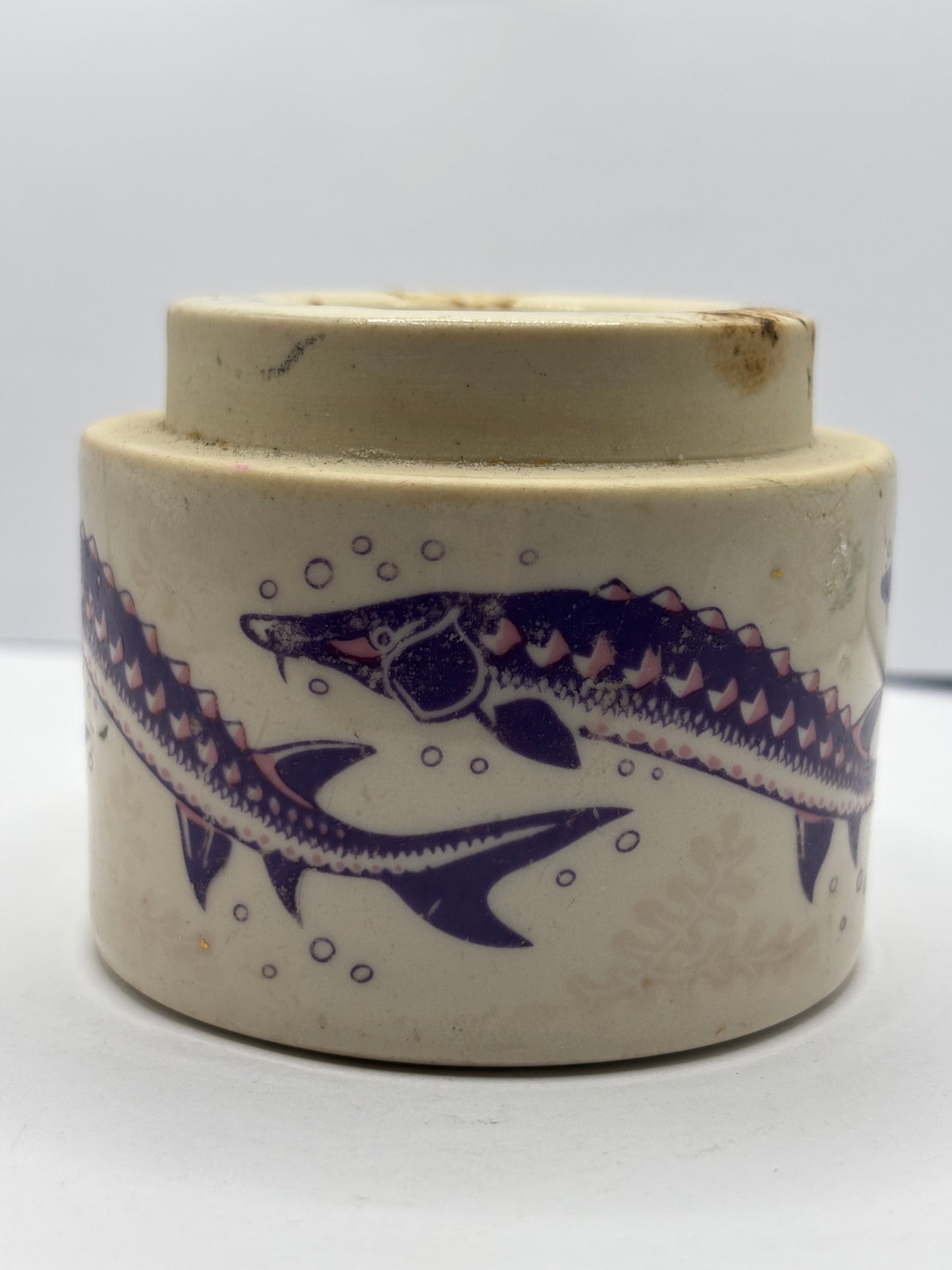 Old stoneware caviare pot