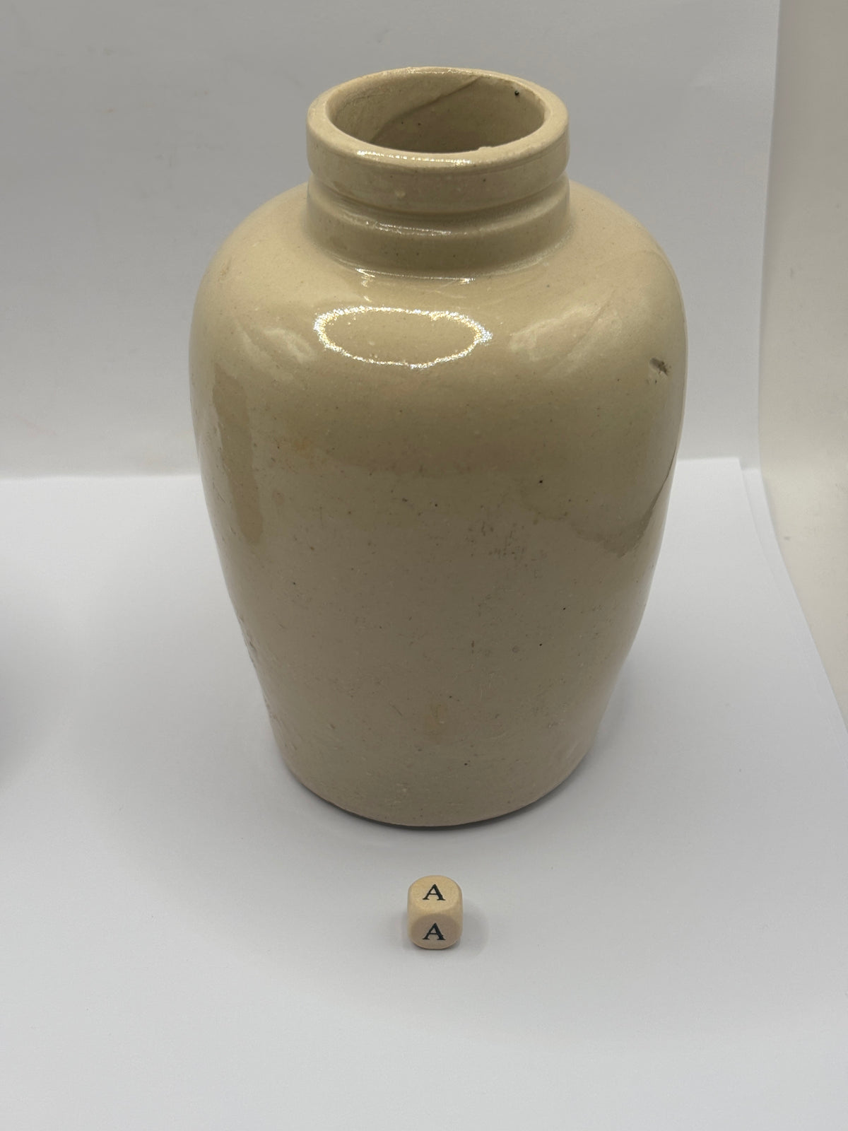 Old advertising stoneware Virol pot, 13.5cms (a)