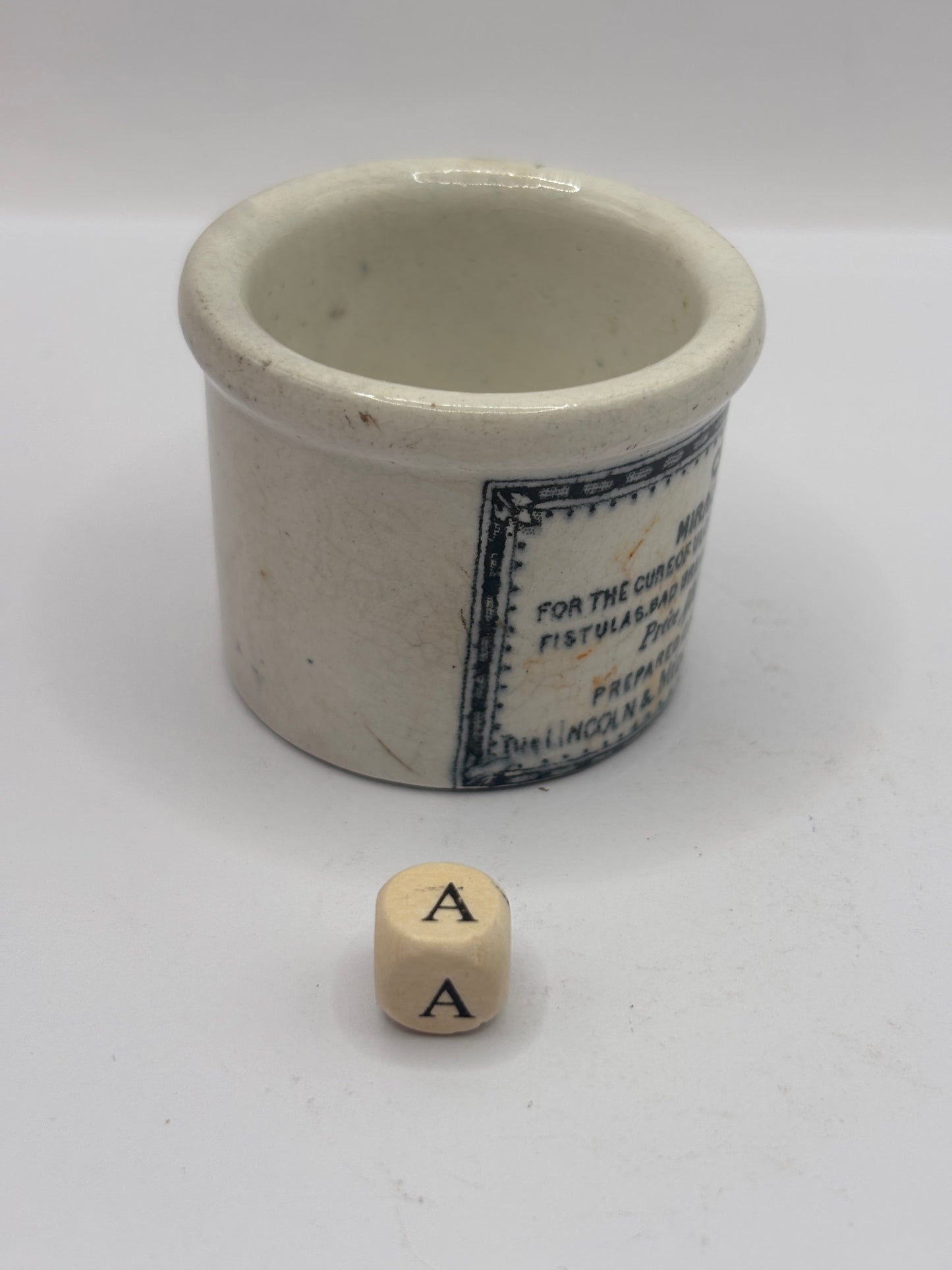 Old advertising ointment pot, clarkes miraculous salve ointment (a)
