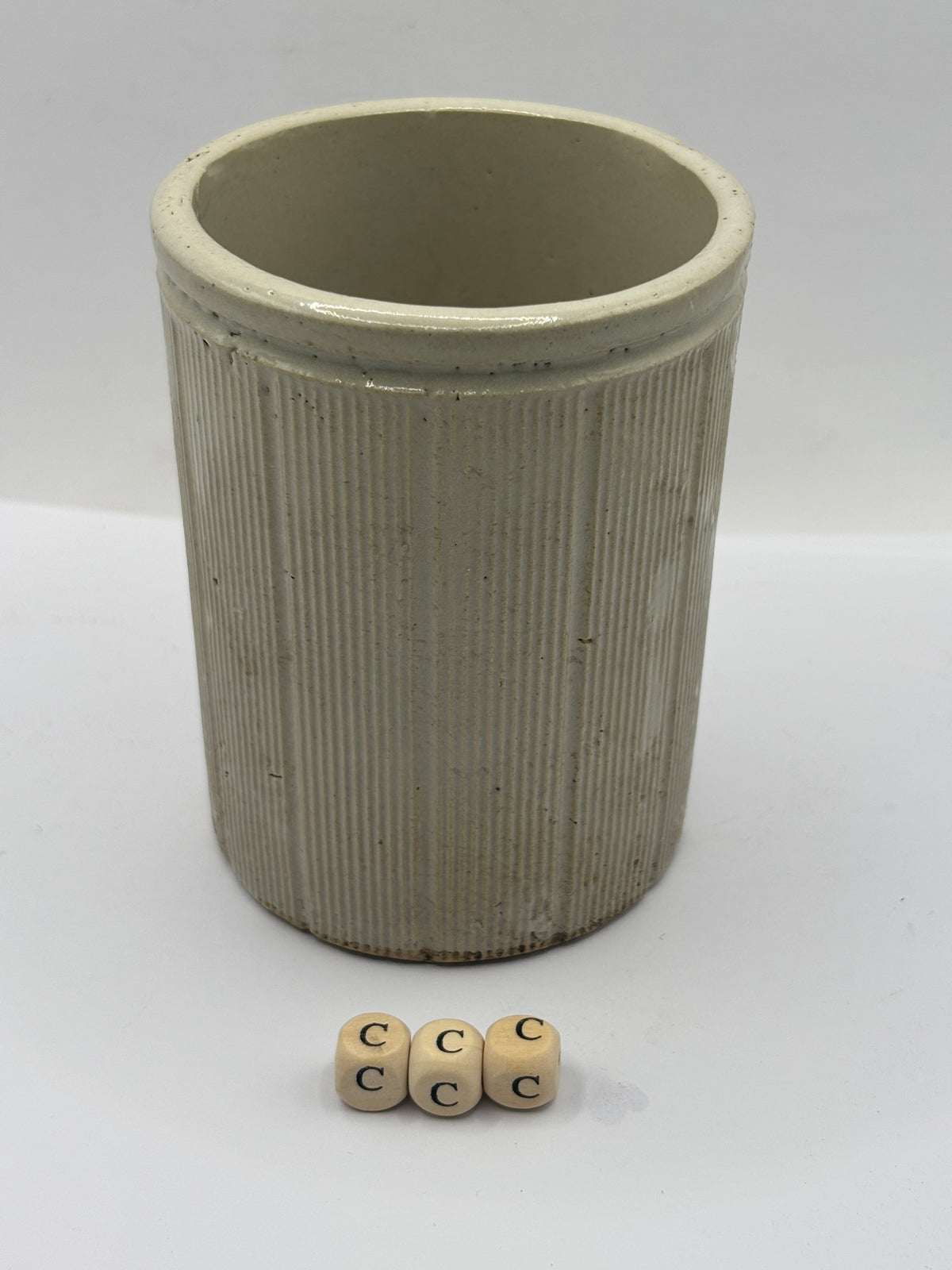 Old 1lb advertising ribbed stoneware jam pot (ccc) Cooperative wholesale society