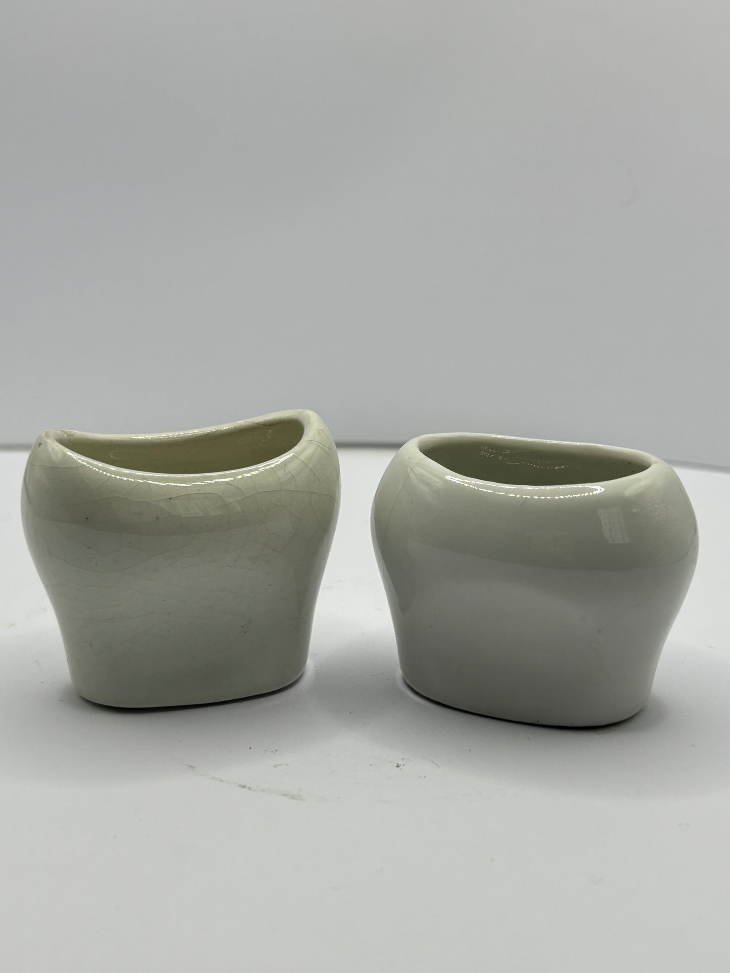 2 White porcelain eye baths