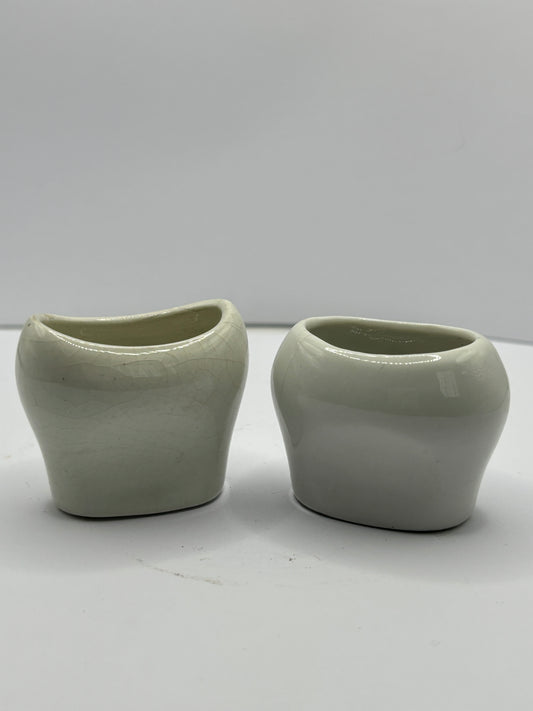 2 White porcelain eye baths