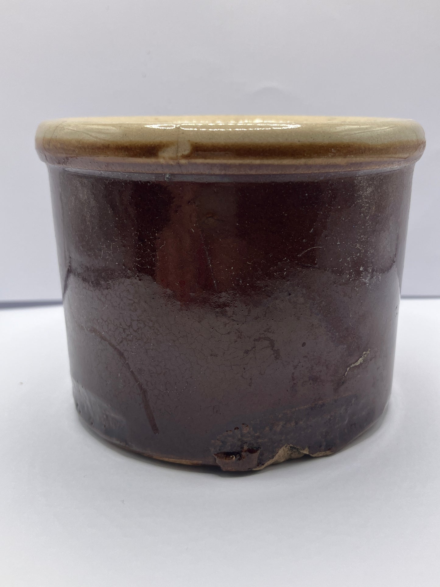 Small brown stoneware pot