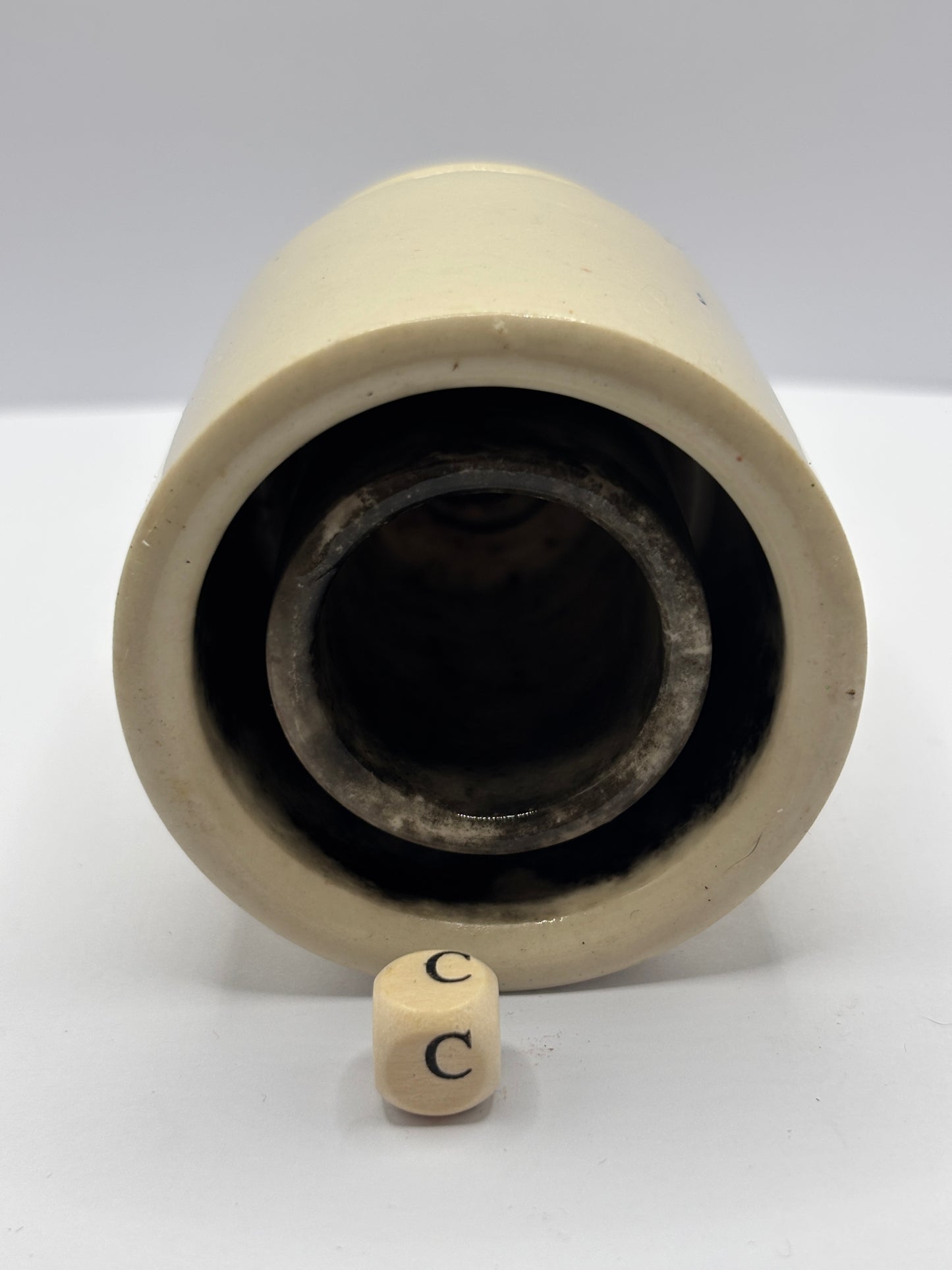 Old stoneware telegraph pole insulator (c)