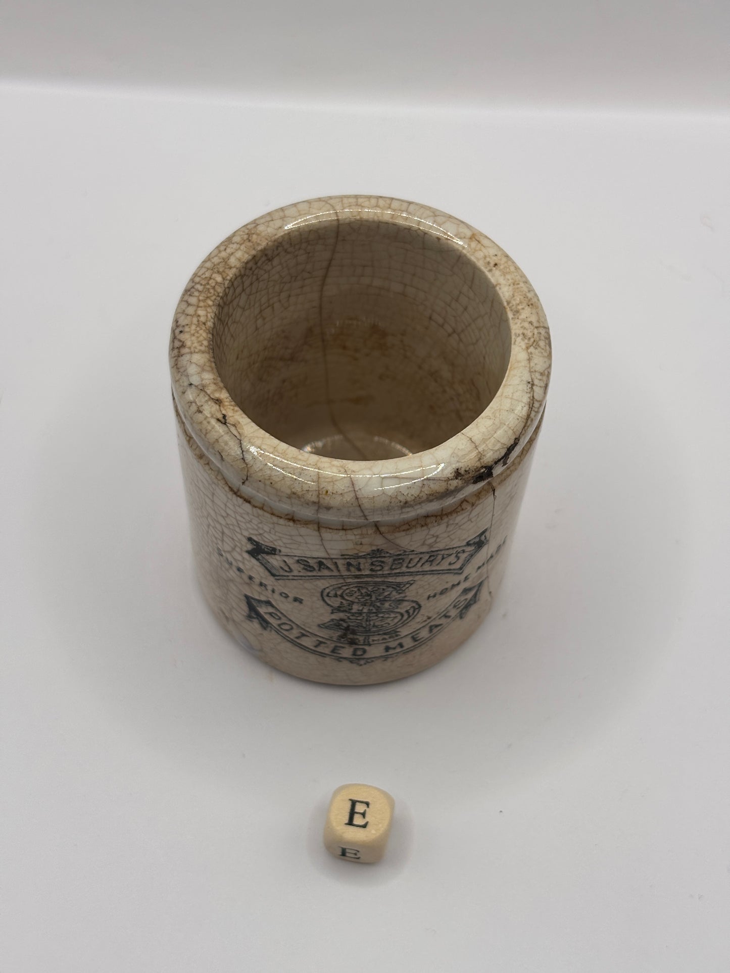 Old sainsburys advertising pot, potted meats (e)