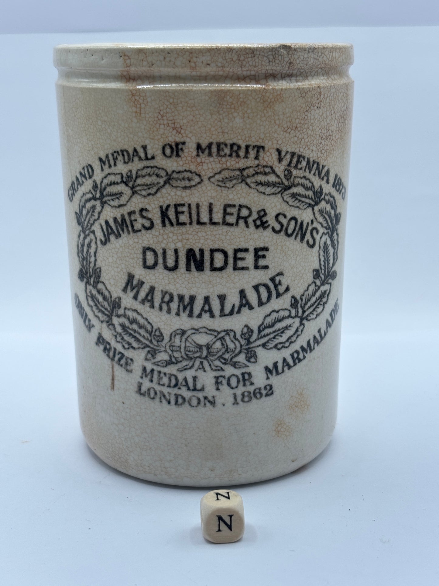 Old 1lb James Keiller Dundee marmalade jar (N)