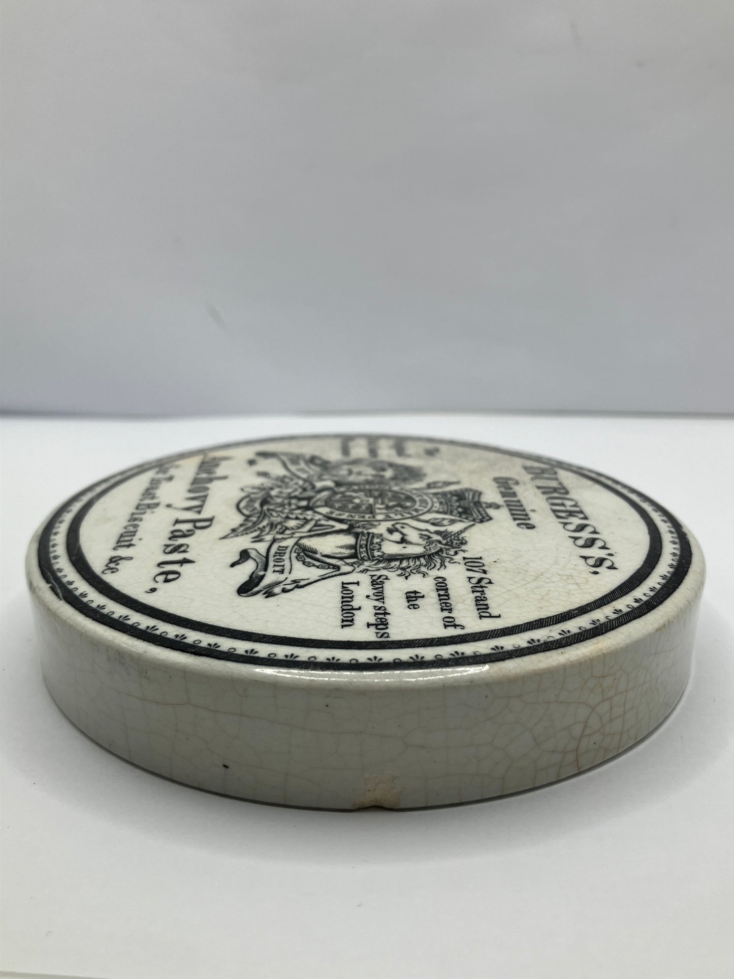 Large Burgess’s genuine anchovy paste lid