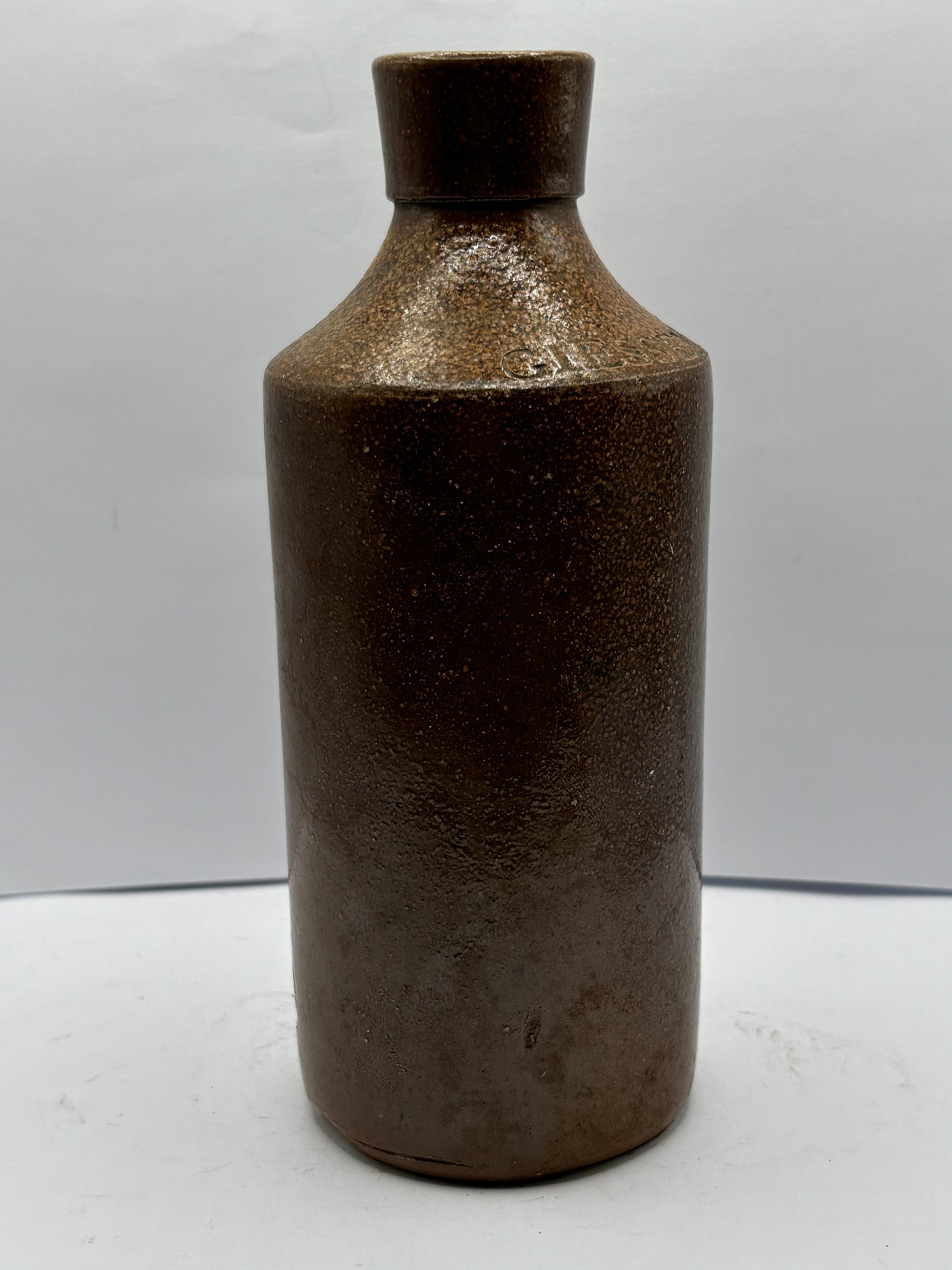 Old brown stoneware ink bottle