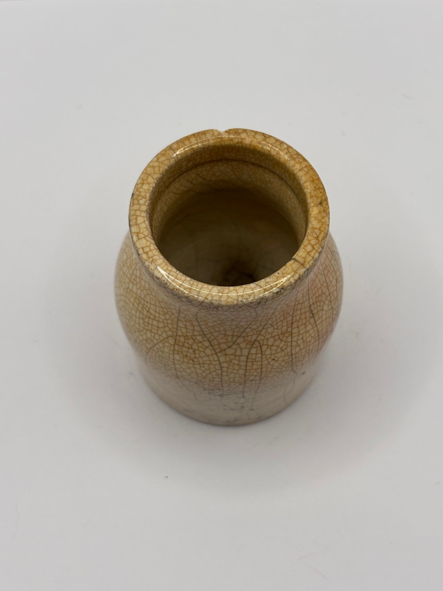 Old small stained & crazed pot