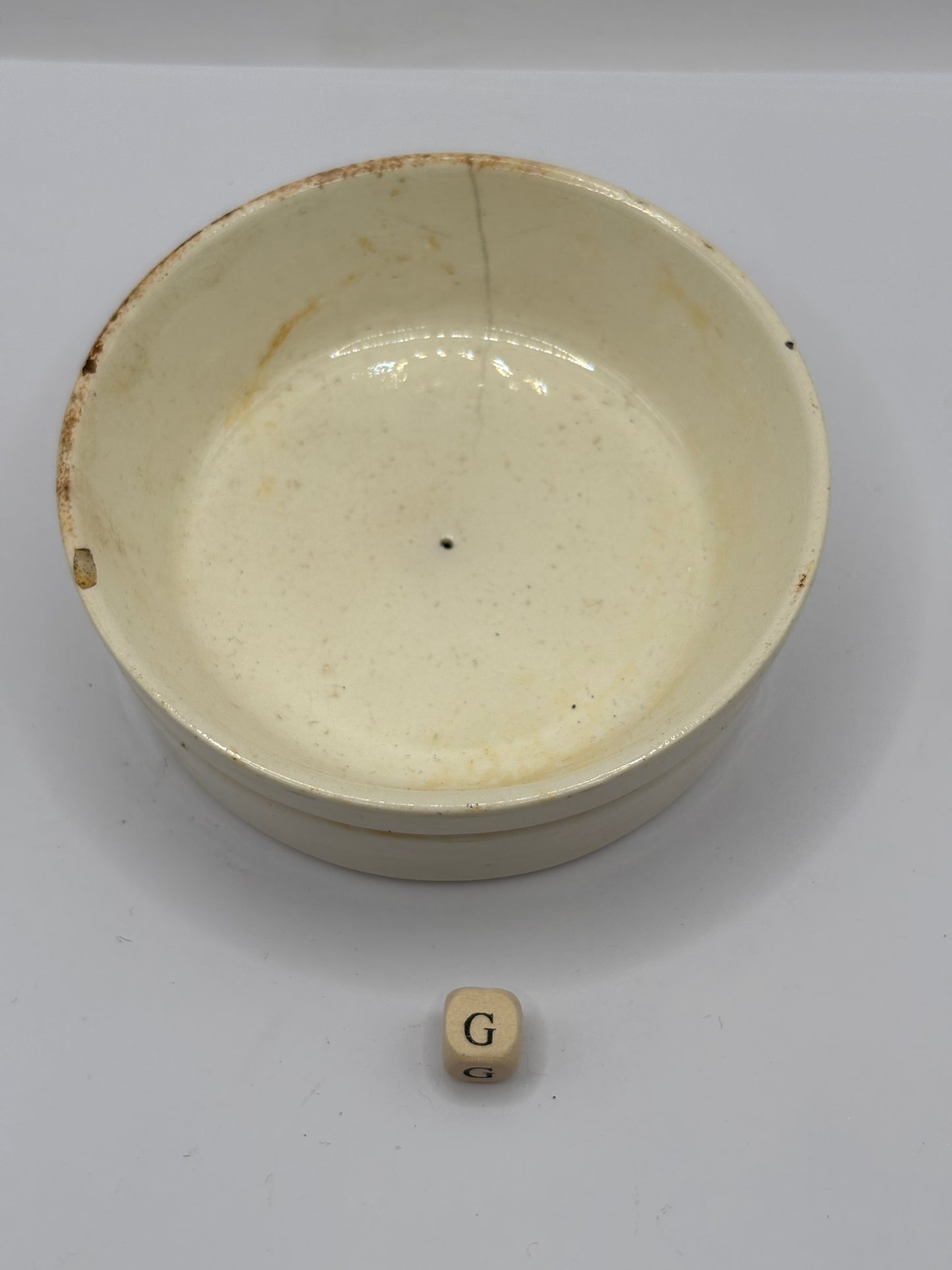 Old plain stoneware meat paste pot (G)