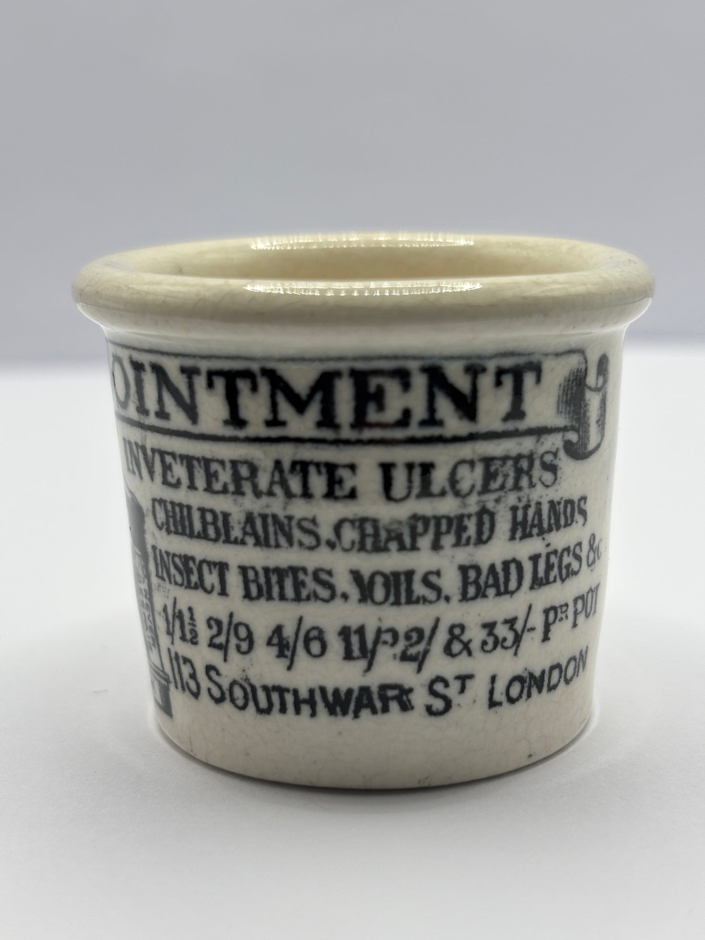Old Holloways advertising ointment pot