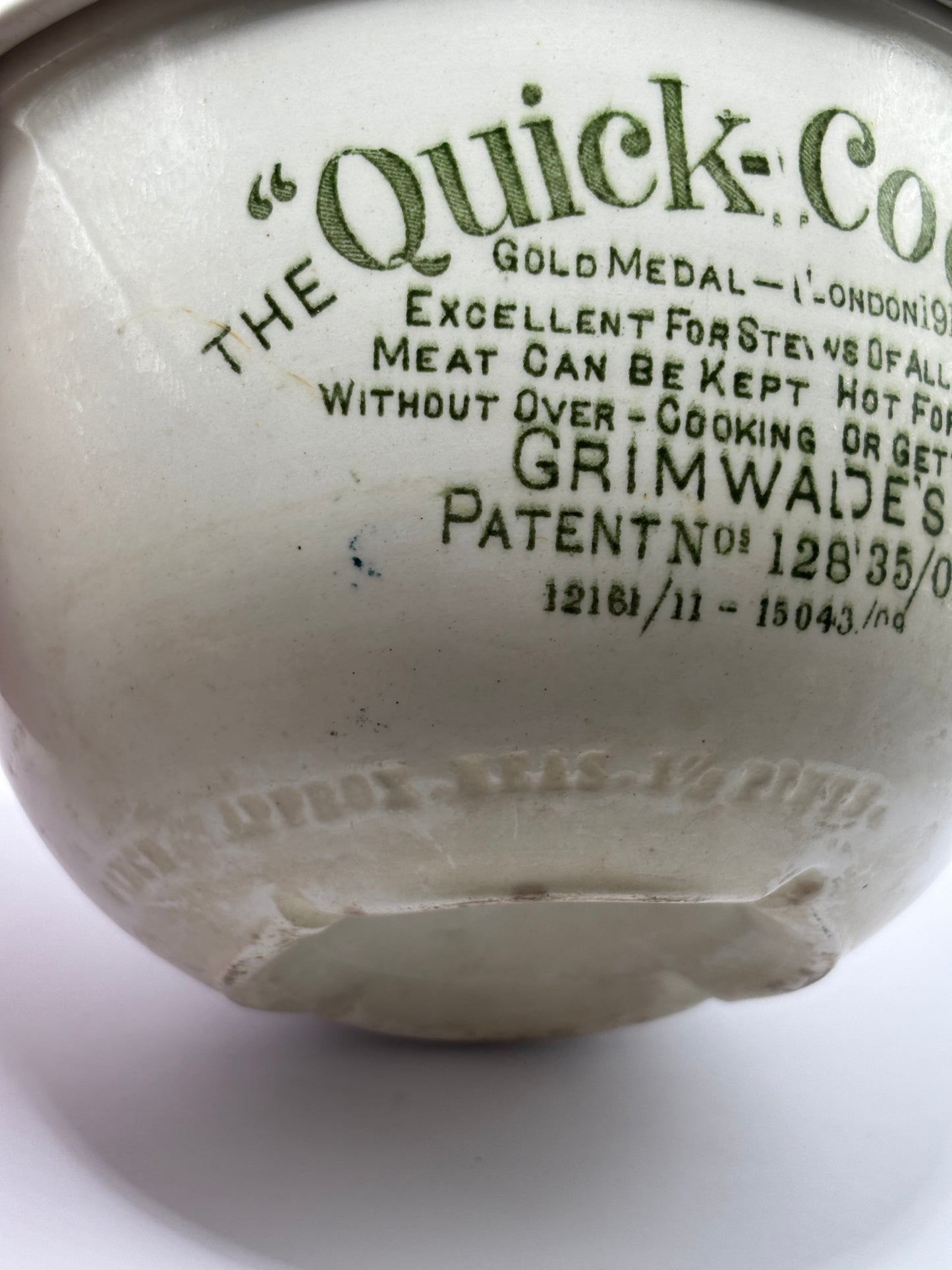 Old stoneware advertising quick cooker