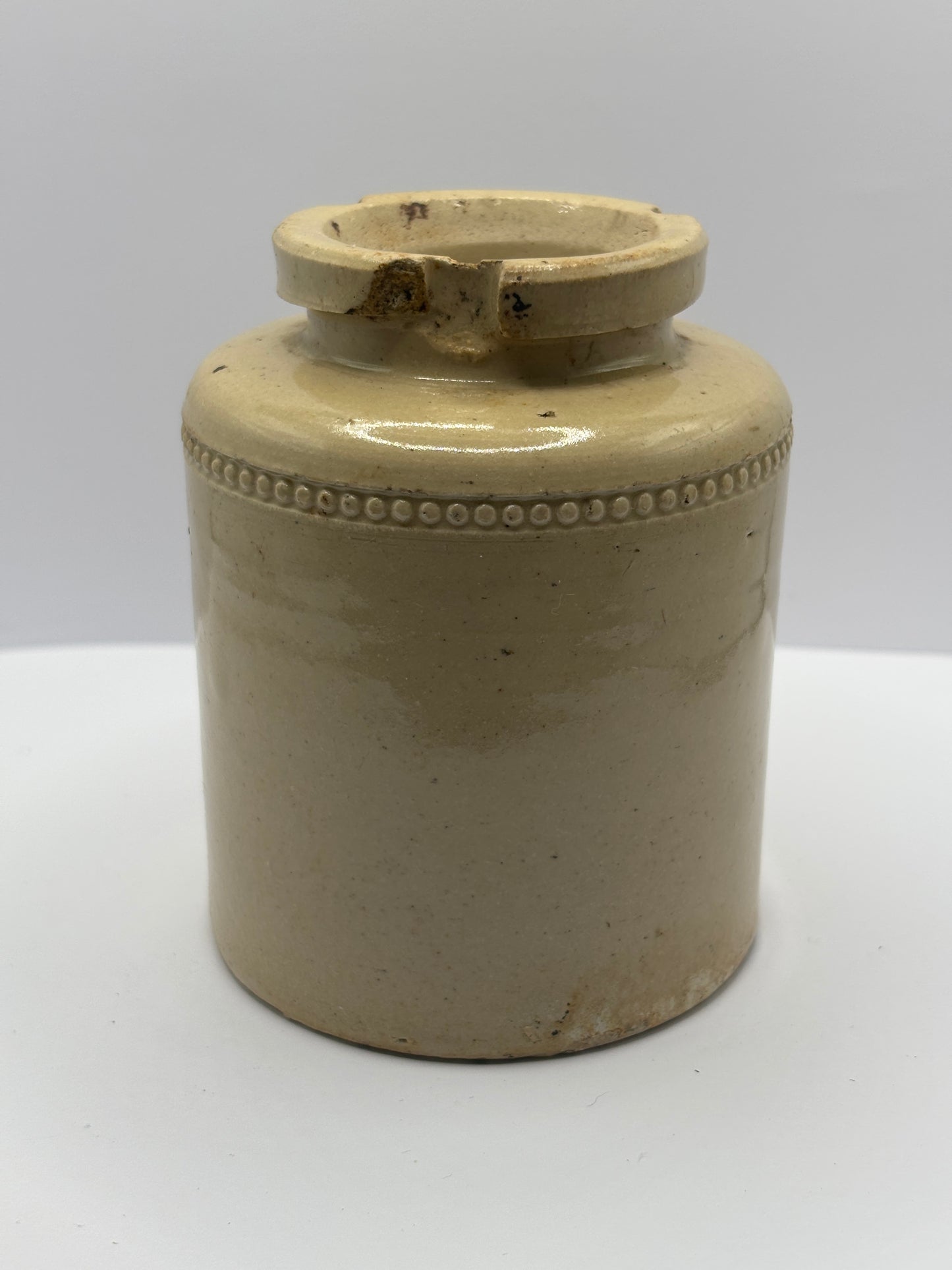 Old stoneware caviare jar