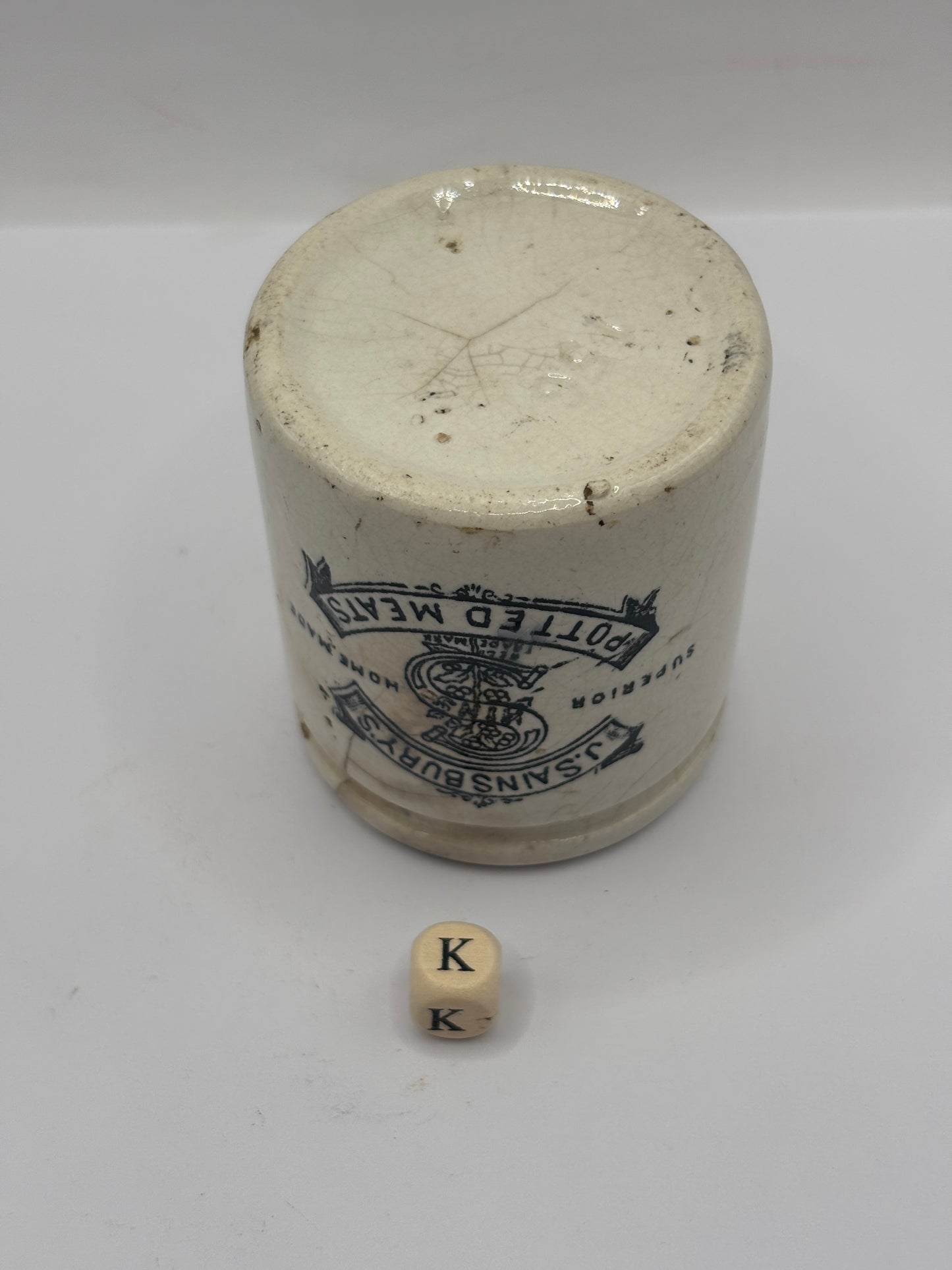 Old sainsburys advertising pot, home made potted meats (k)