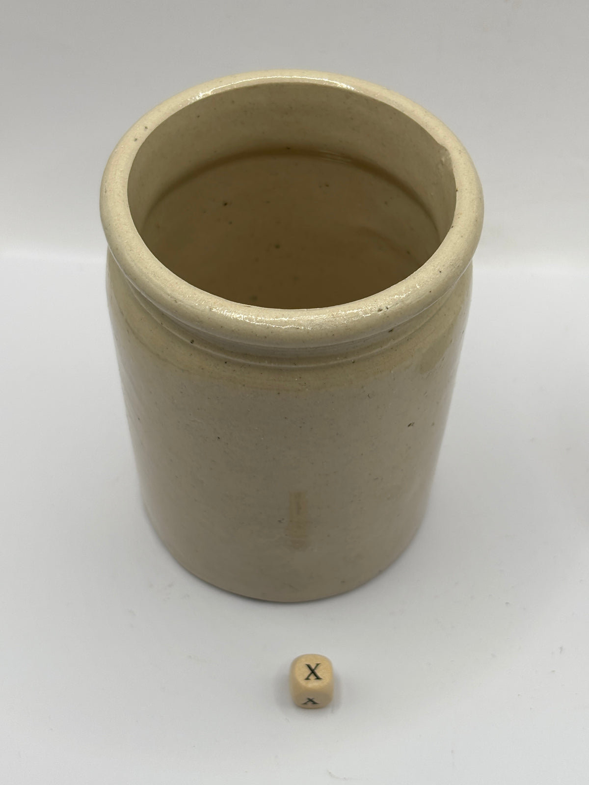 Old 1lb rolled top stoneware marmalade jar (x)