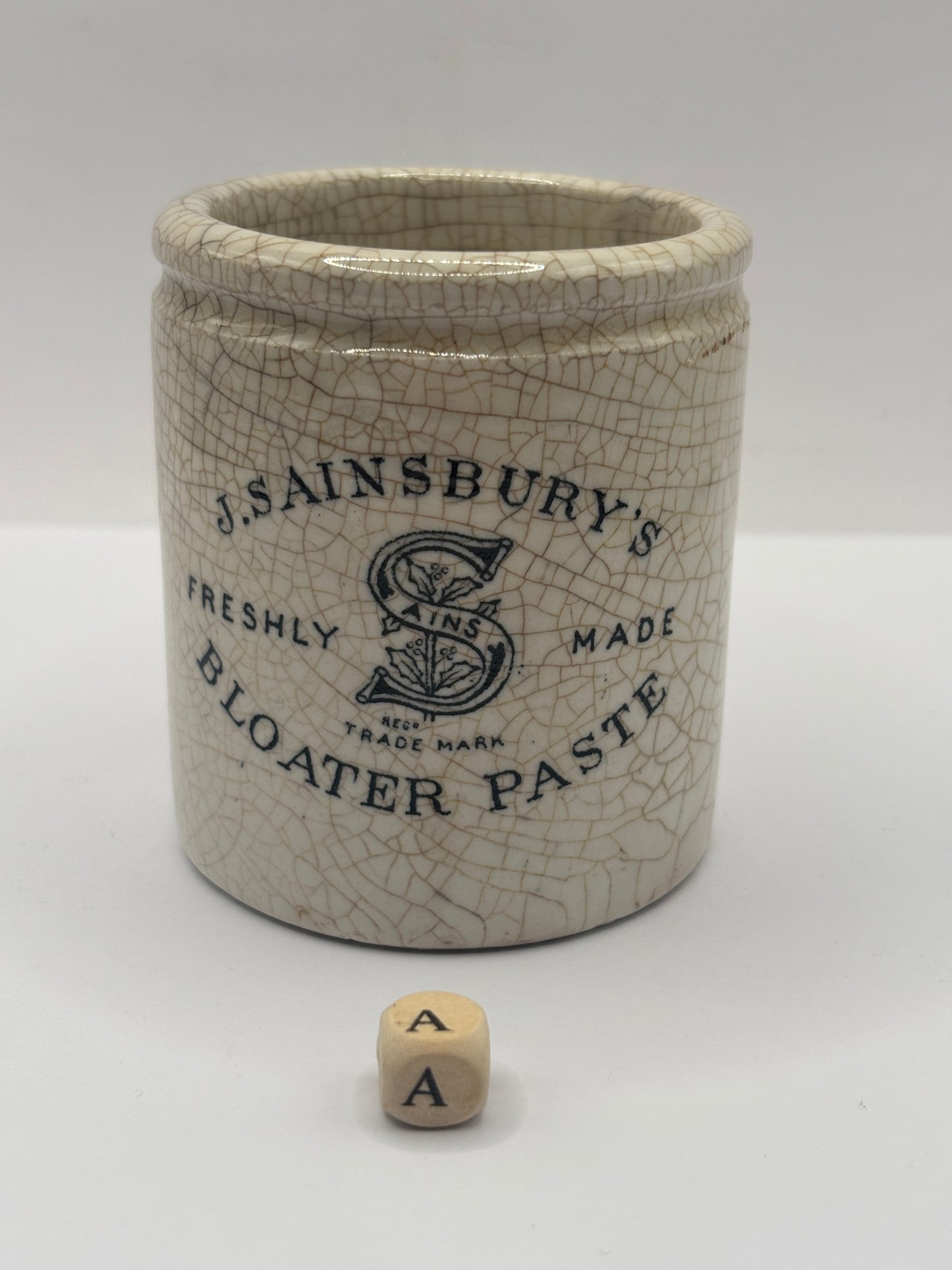 Old sainsburys advertising pot, Bloater paste (a)