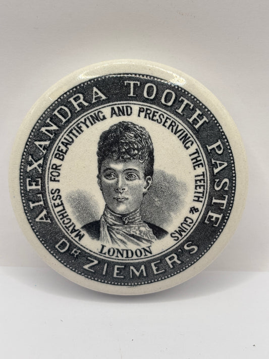 Old advertising lid, Dr Ziemer’s alexandra tooth paste