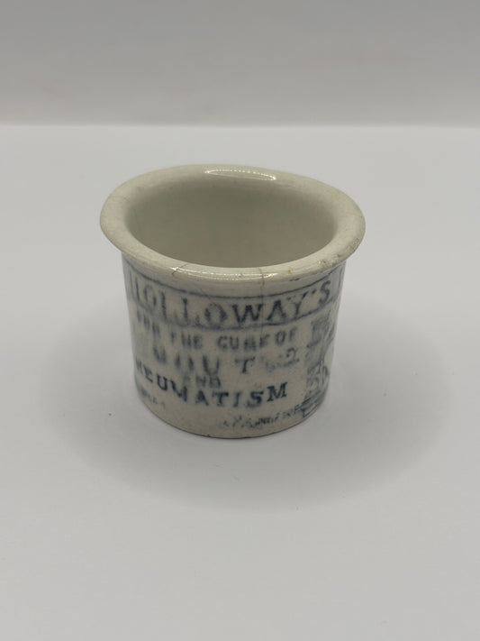Old advertising ointment pot, Holloways ointment. Hairlined