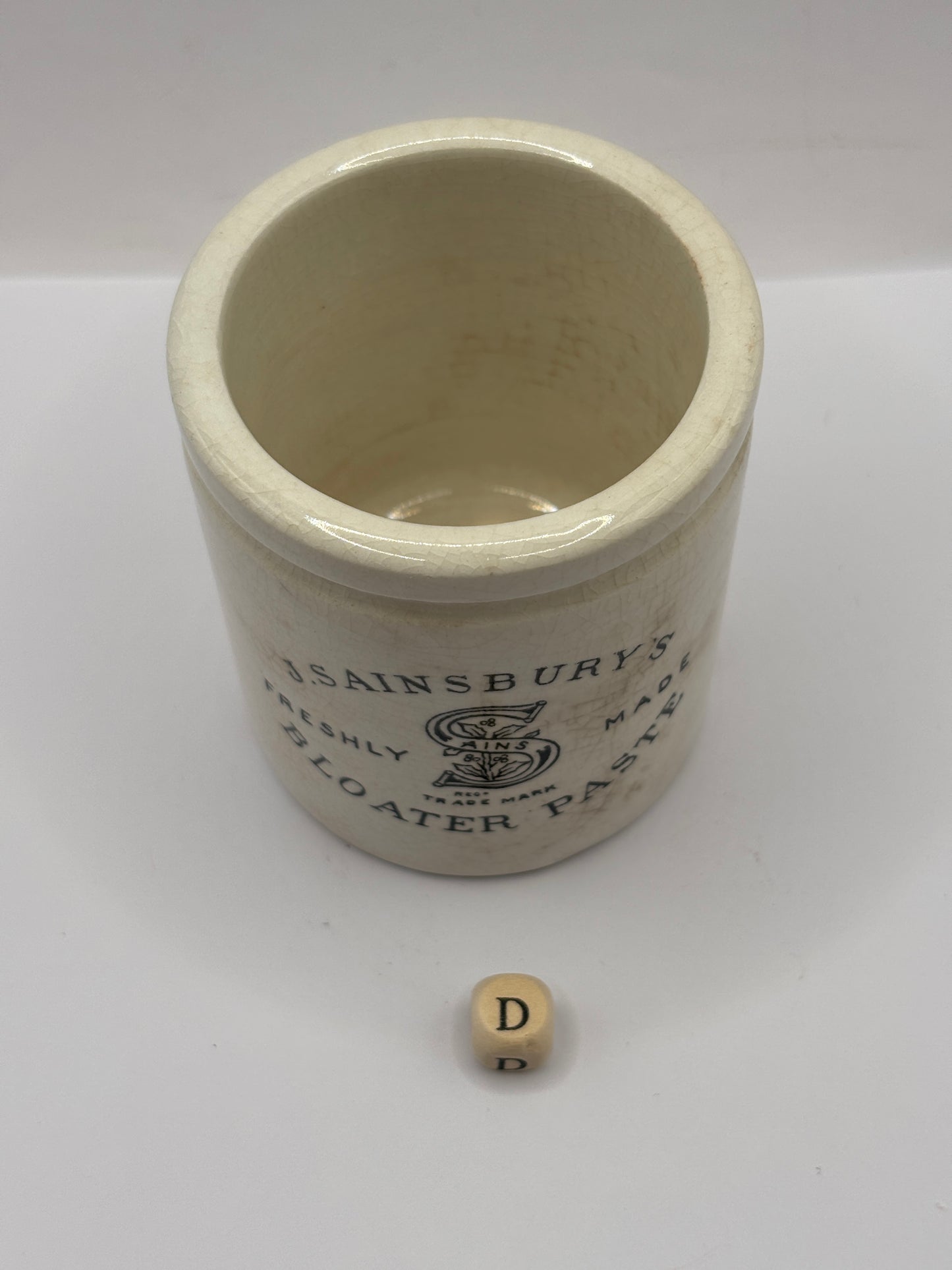 Old sainsburys advertising pot, Bloater paste (D)