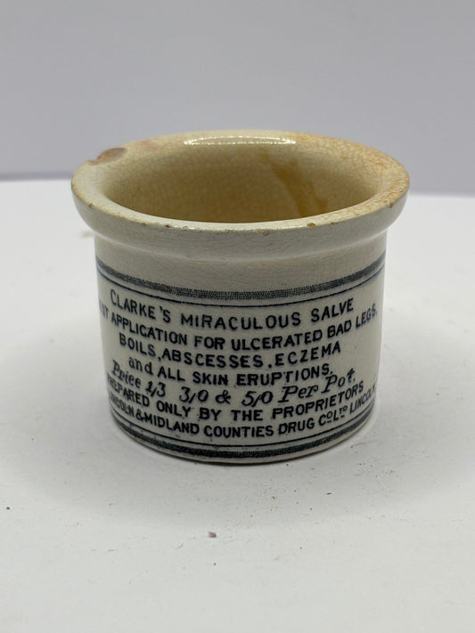 Old Clarke’s miraculous salve ointment pot