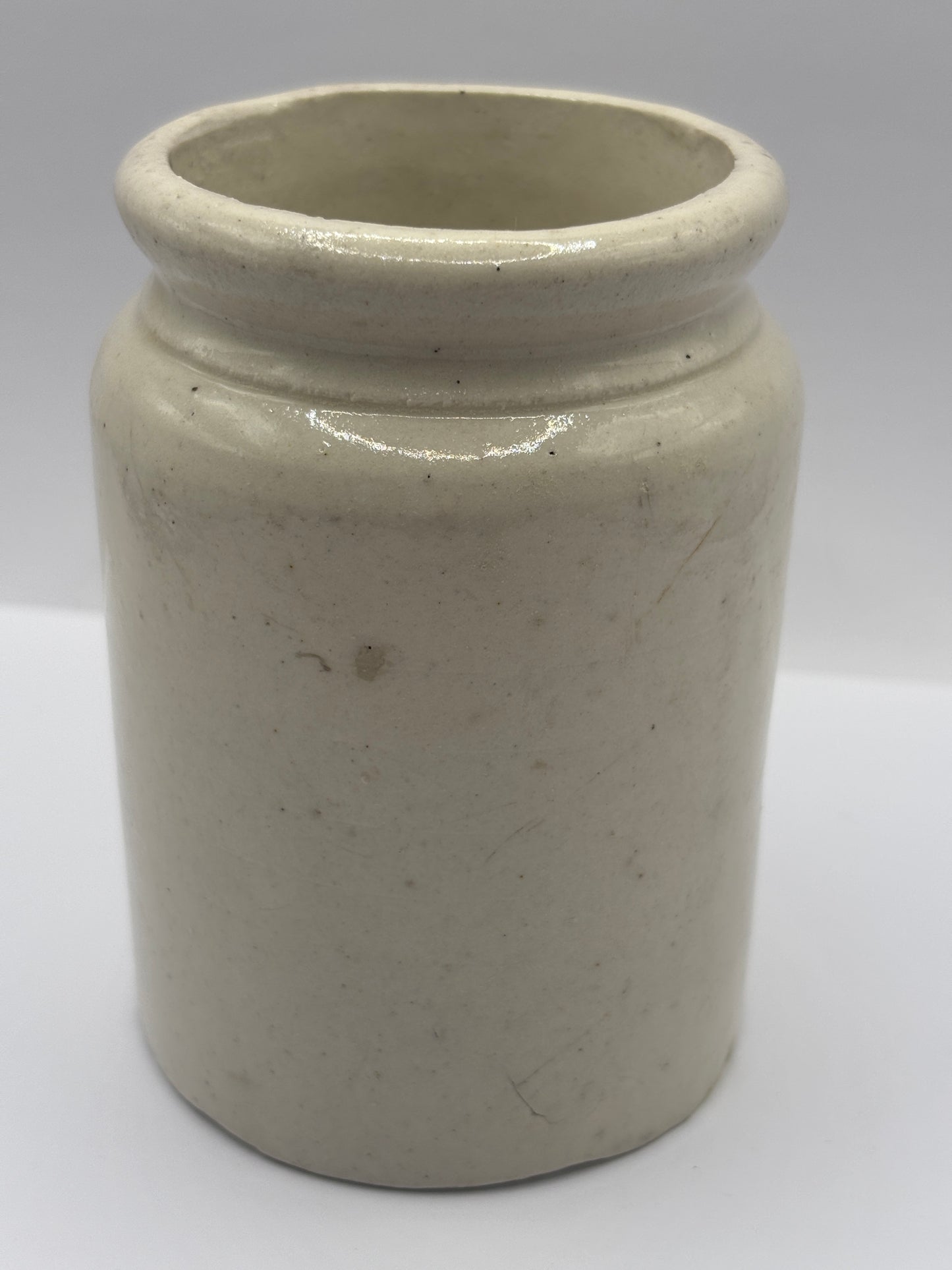 Old 1lb rolled top stoneware jam & marmalade pot