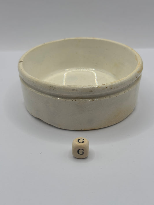 Old plain stoneware meat paste pot, potted meat (G)