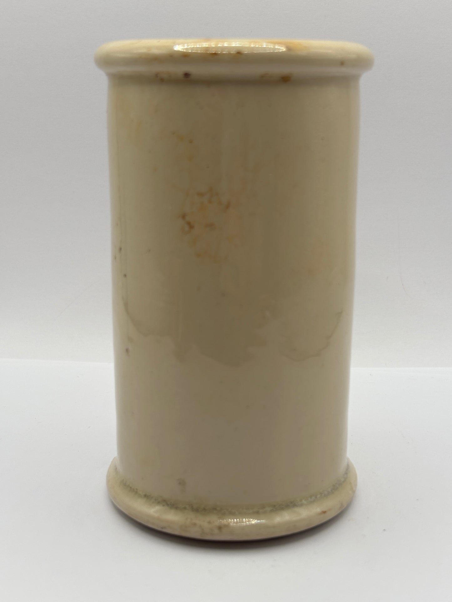 Old advertising clotted cream pot, Devonshire clotted cream, damaged