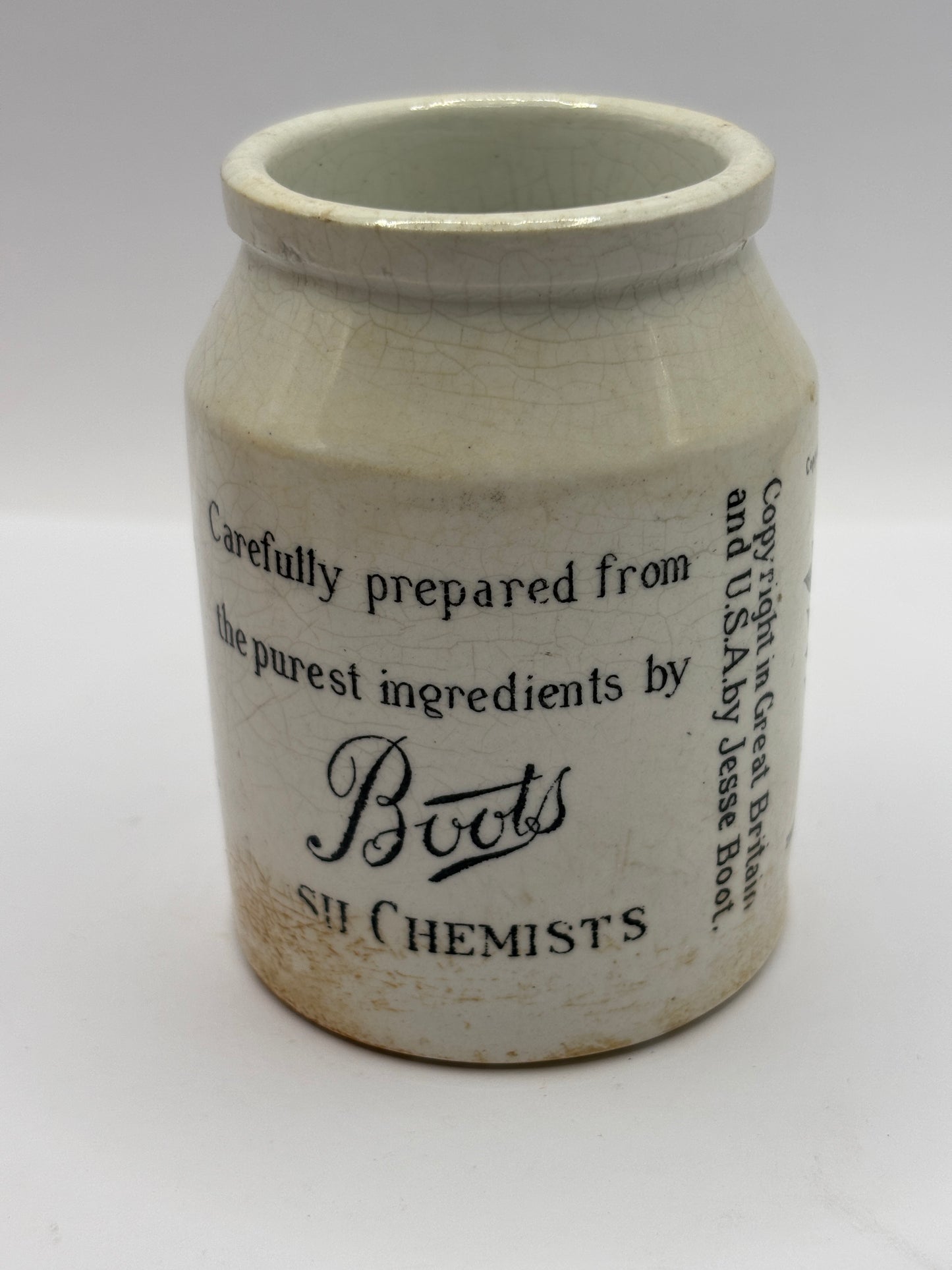 Old advertising jar, Boots confection of senna