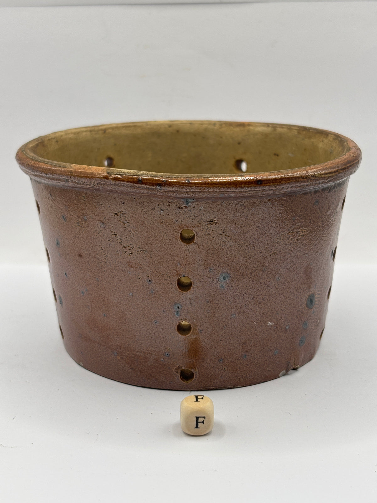 Old french stoneware cheese mold, strainer/ faisselle (F)