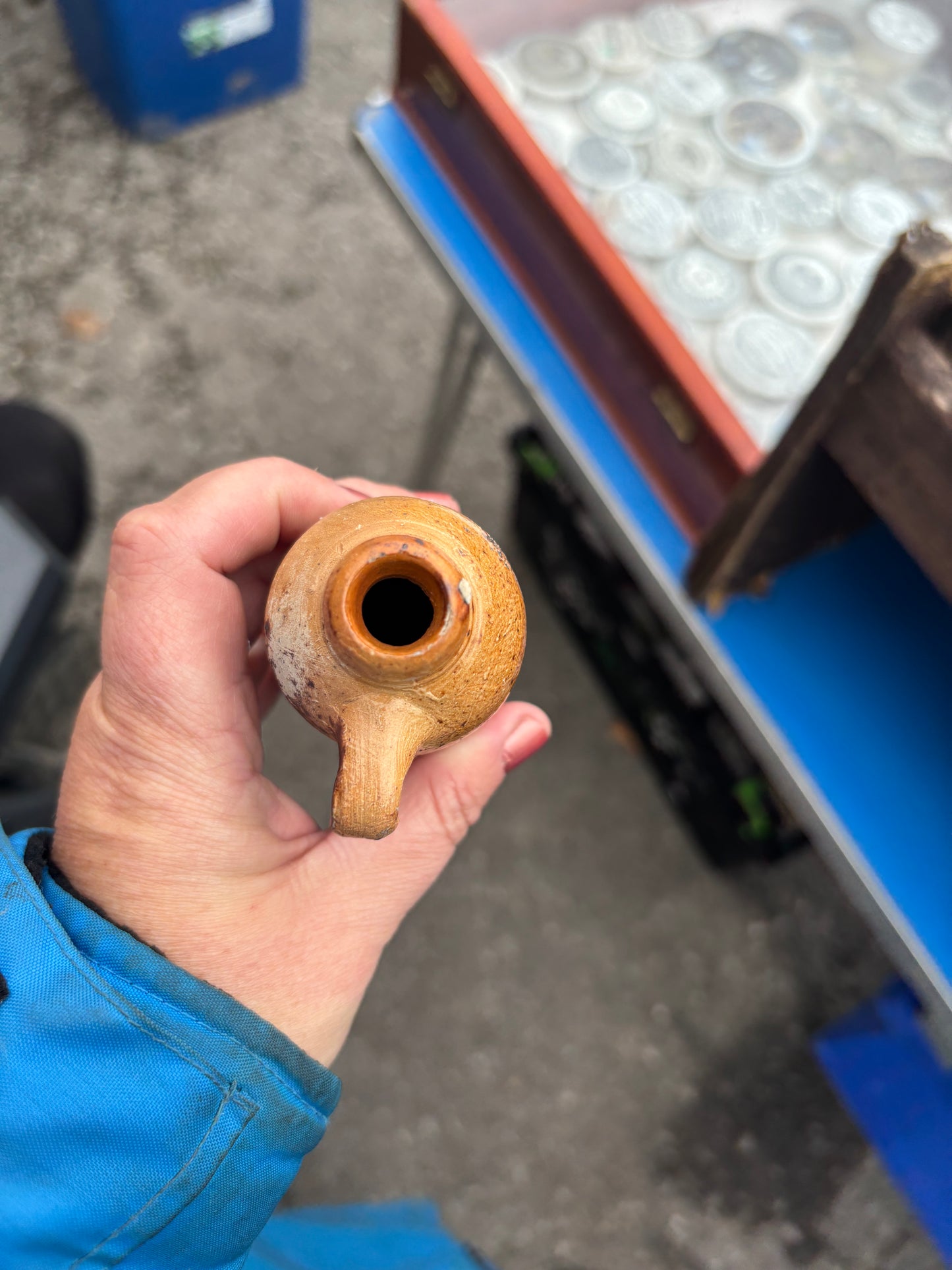 Old mini stoneware apollinaris bottle 10.5cms