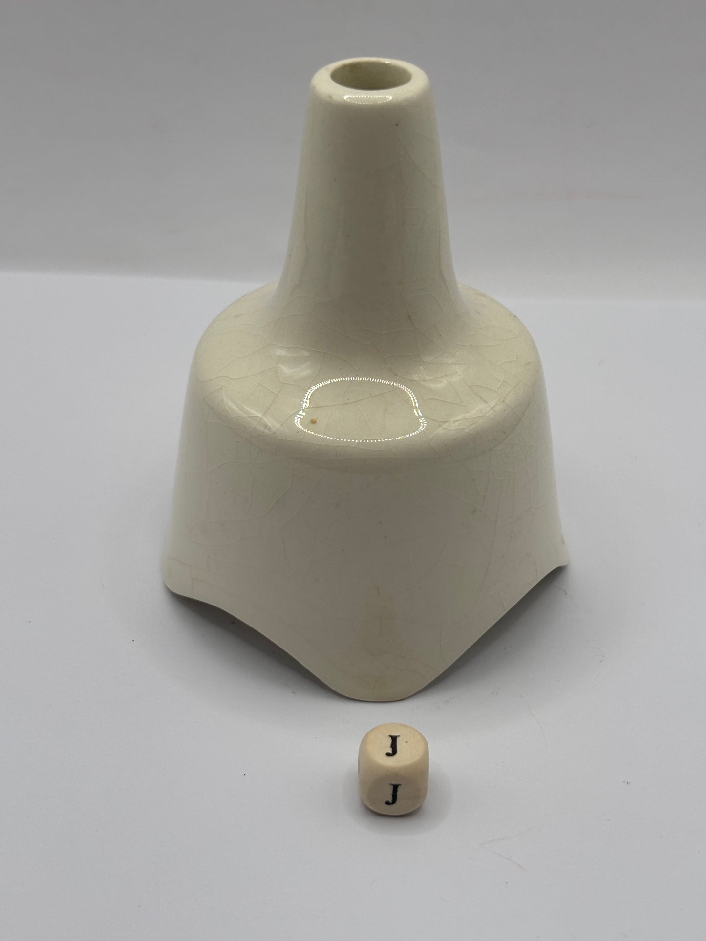 Vintage large Nutbrown stoneware pie funnel (J)