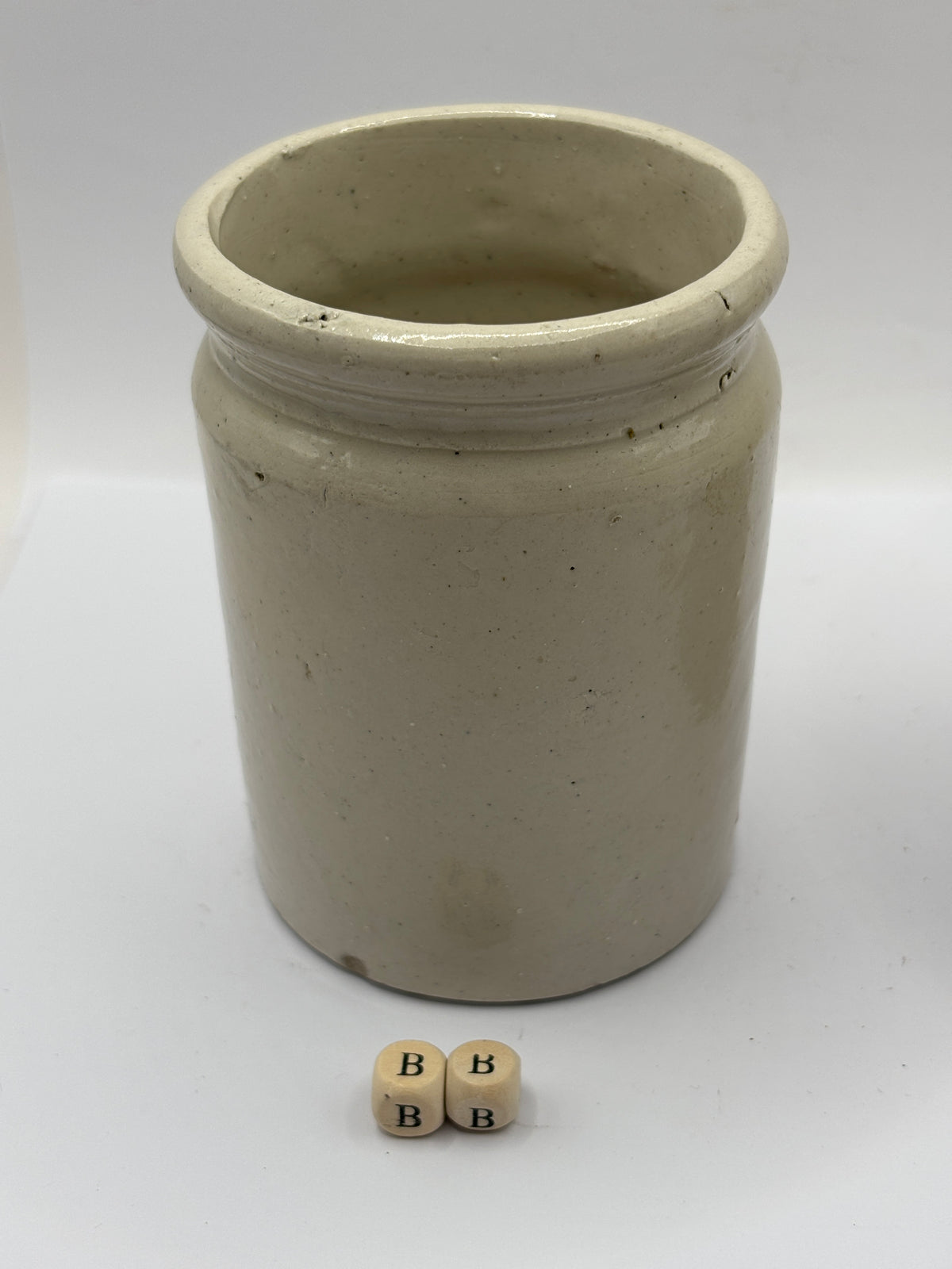 Old 1lb rolled top stoneware marmalade jar (BB)