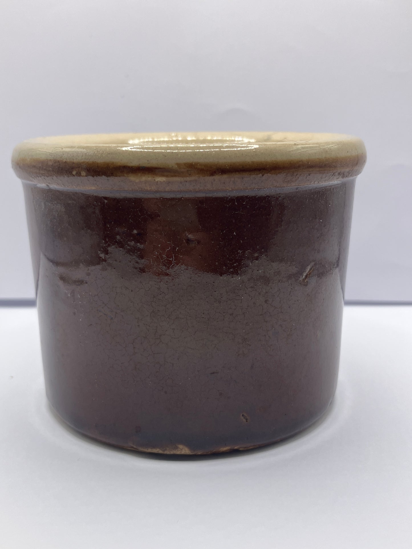 Small brown stoneware pot