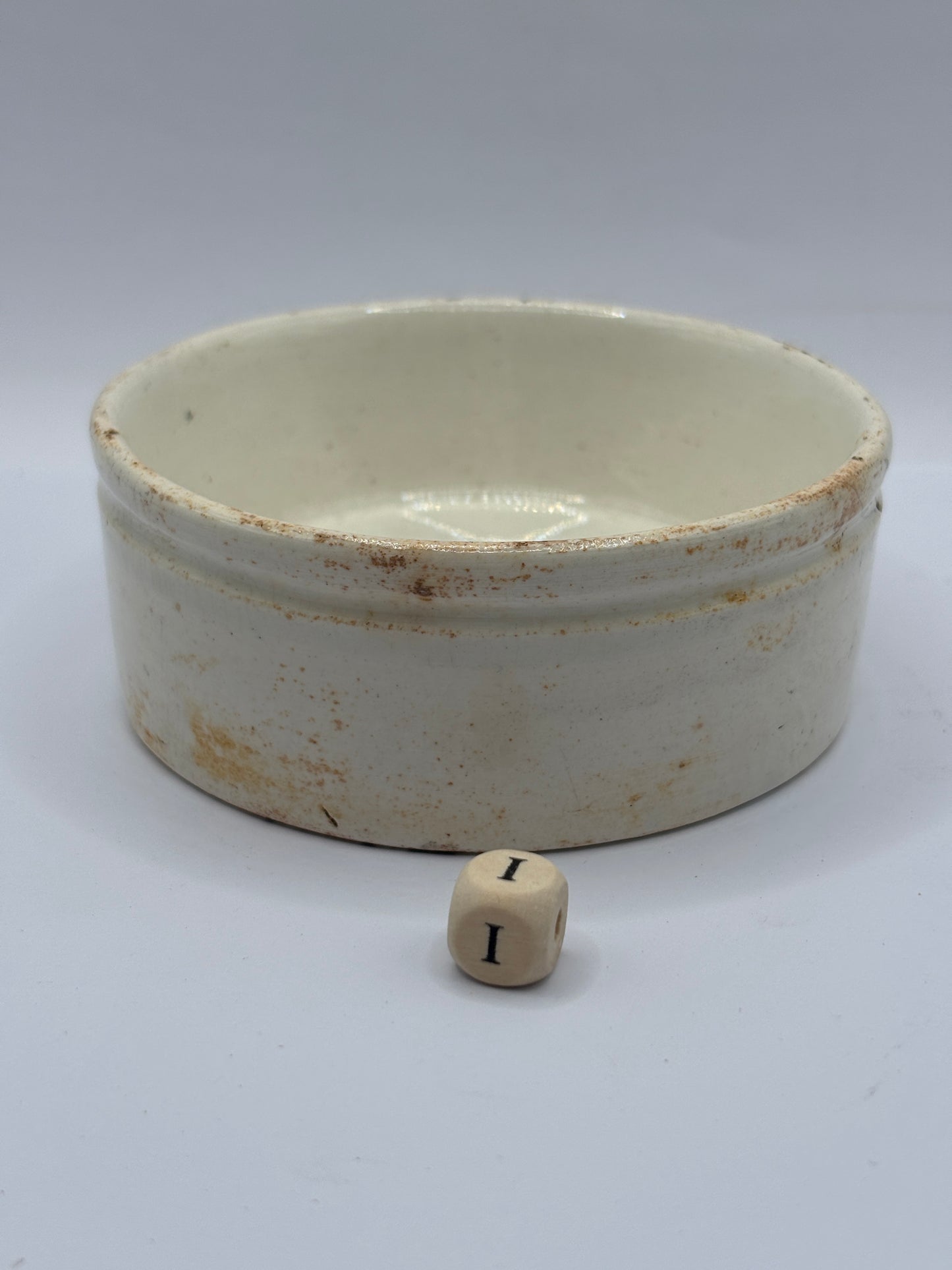 Old plain stoneware meat paste pot (i)