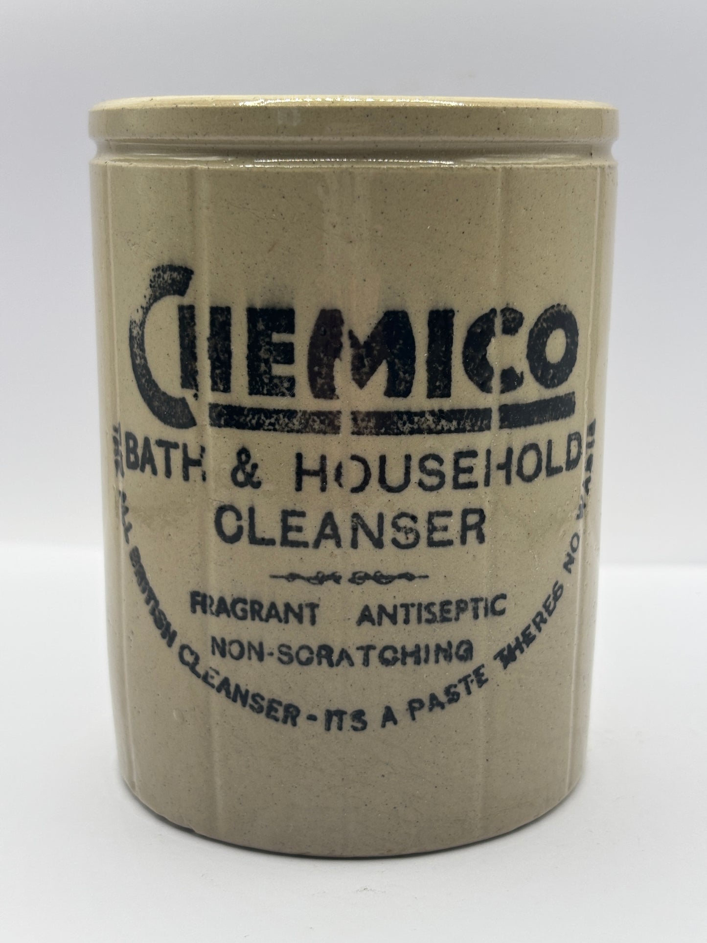 Old advertising jar, Chemico bath & household cleanser