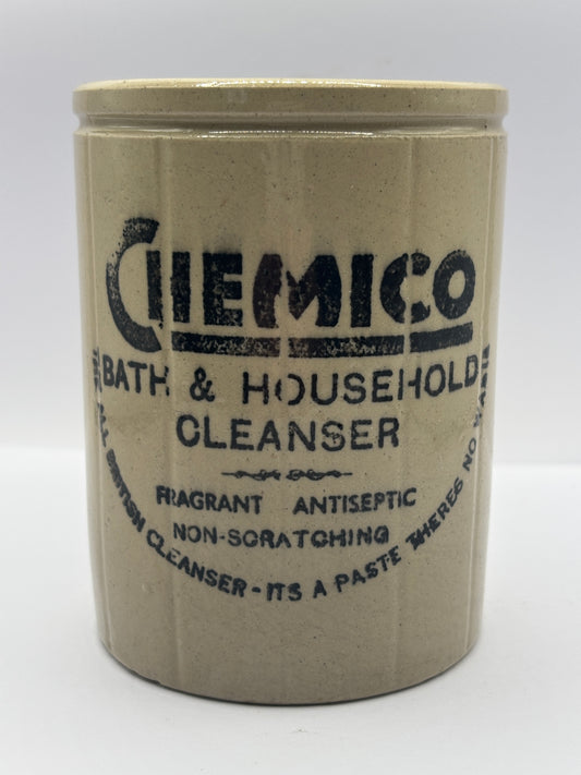 Old advertising jar, Chemico bath & household cleanser