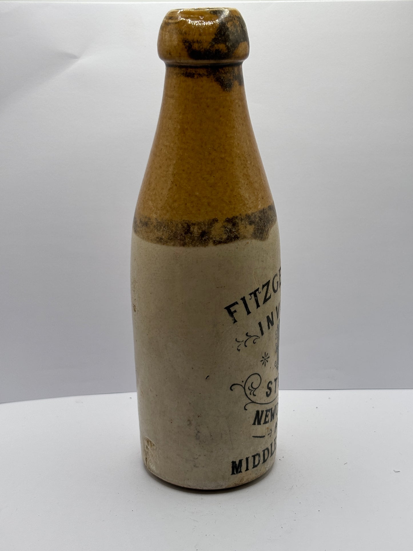 Old Fitzgeralds invalid stout bottle, Newcastle & Middlesborough