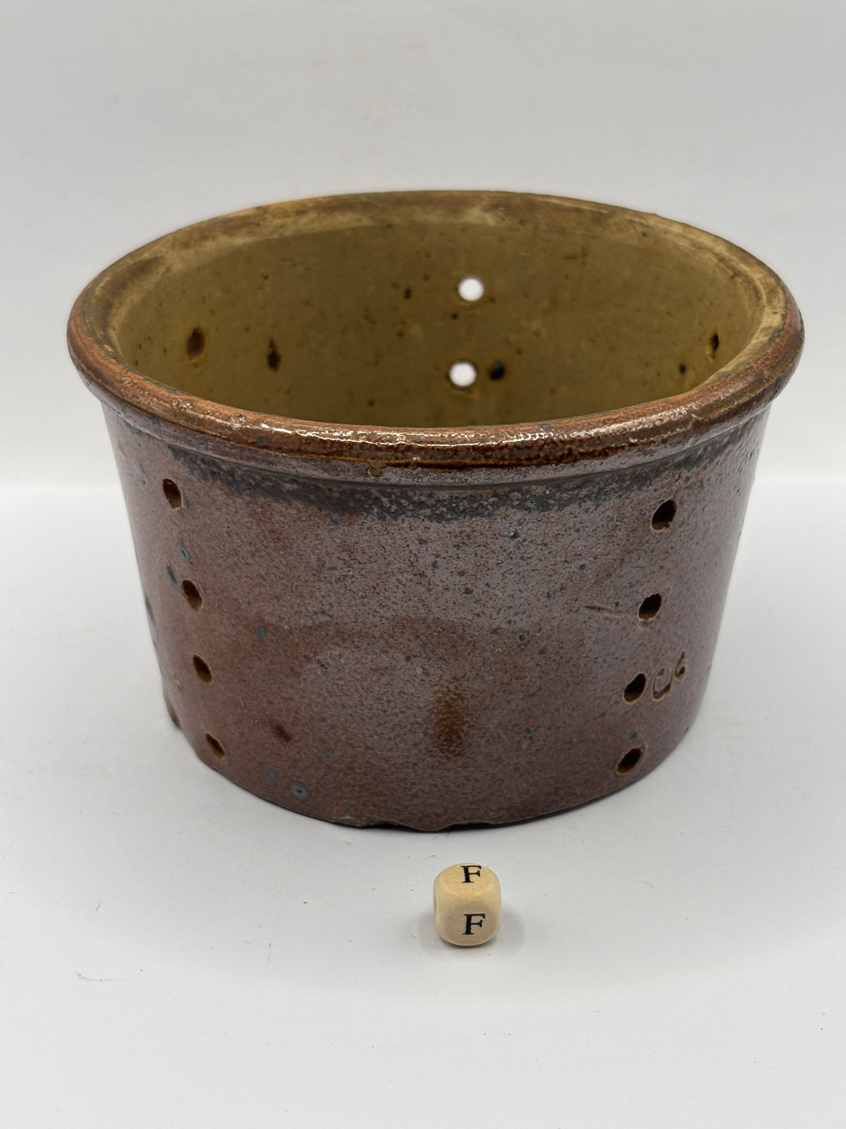 Old french stoneware cheese mold, strainer/ faisselle (F)
