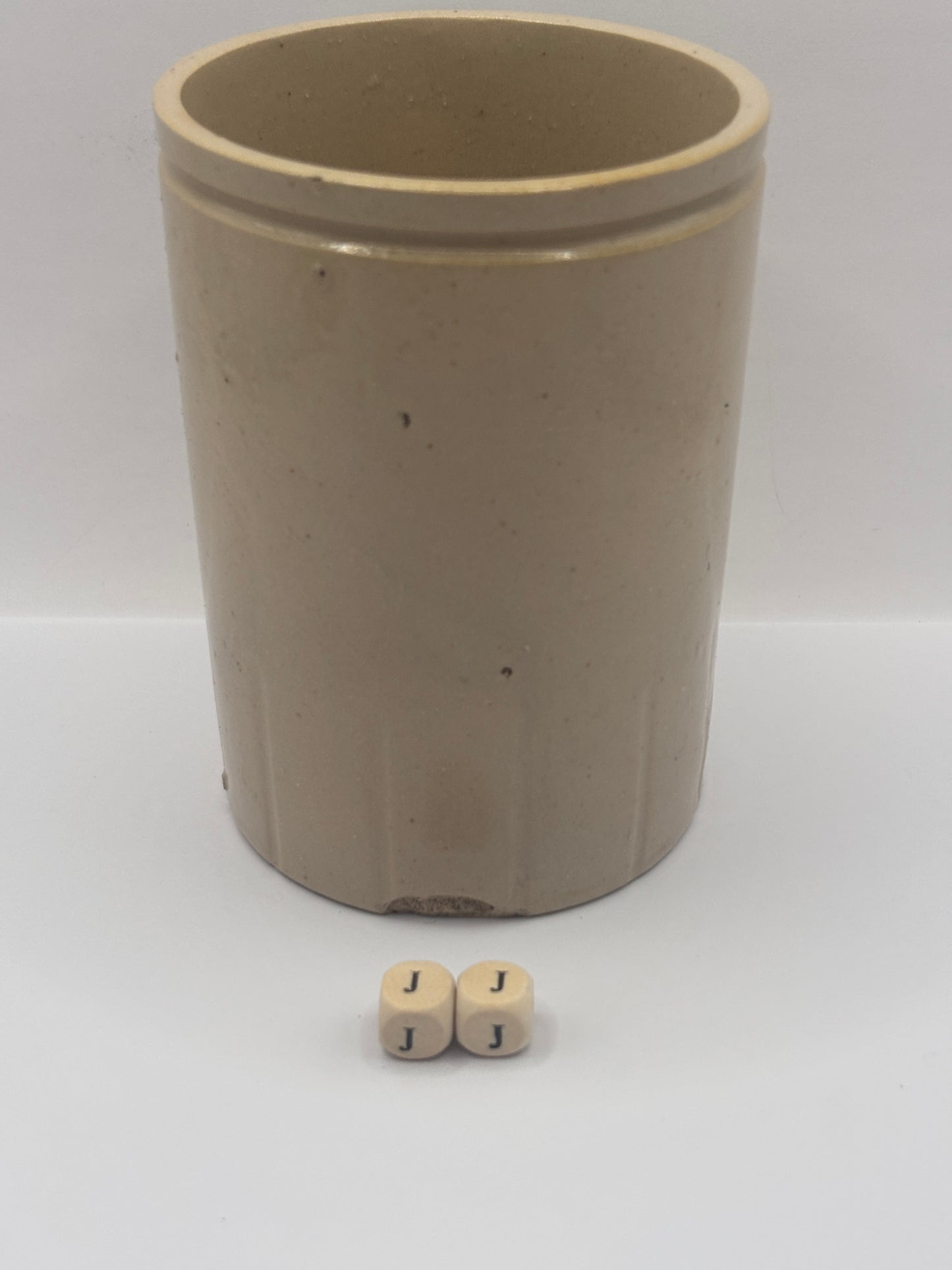 Old 1lb half ribbed stoneware jam pot (JJ)