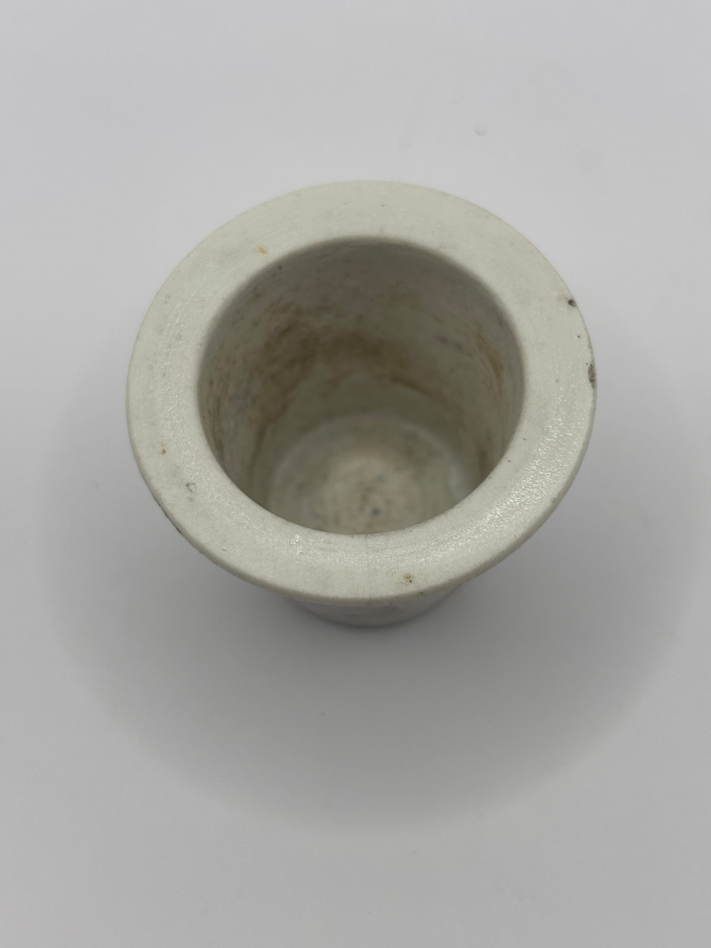 Old white stoneware ink pot