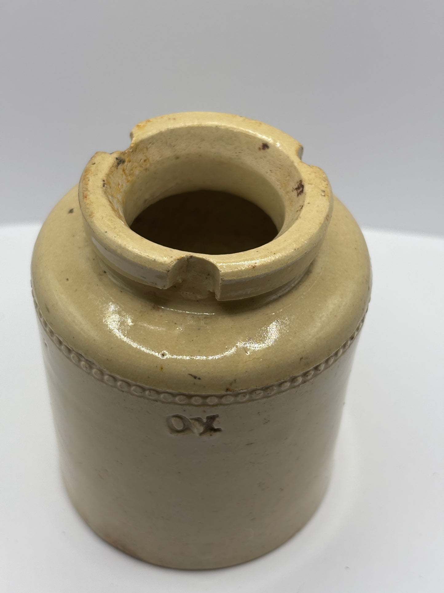 Old stoneware caviare jar