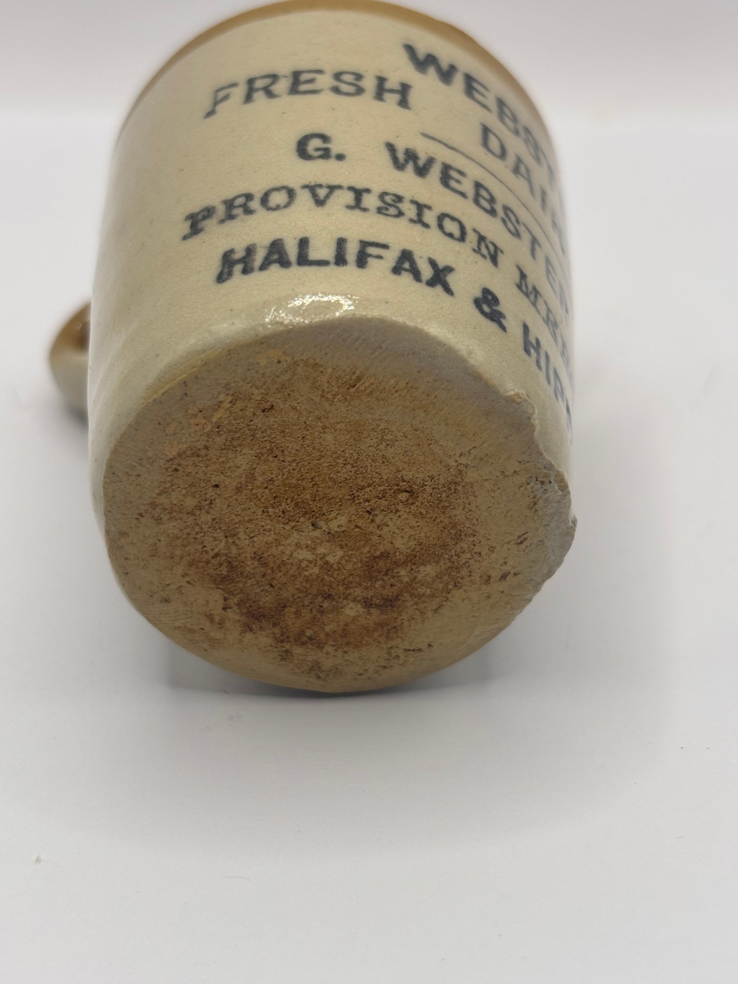 Old advertising cream pot, mini Websters fresh dairy cream