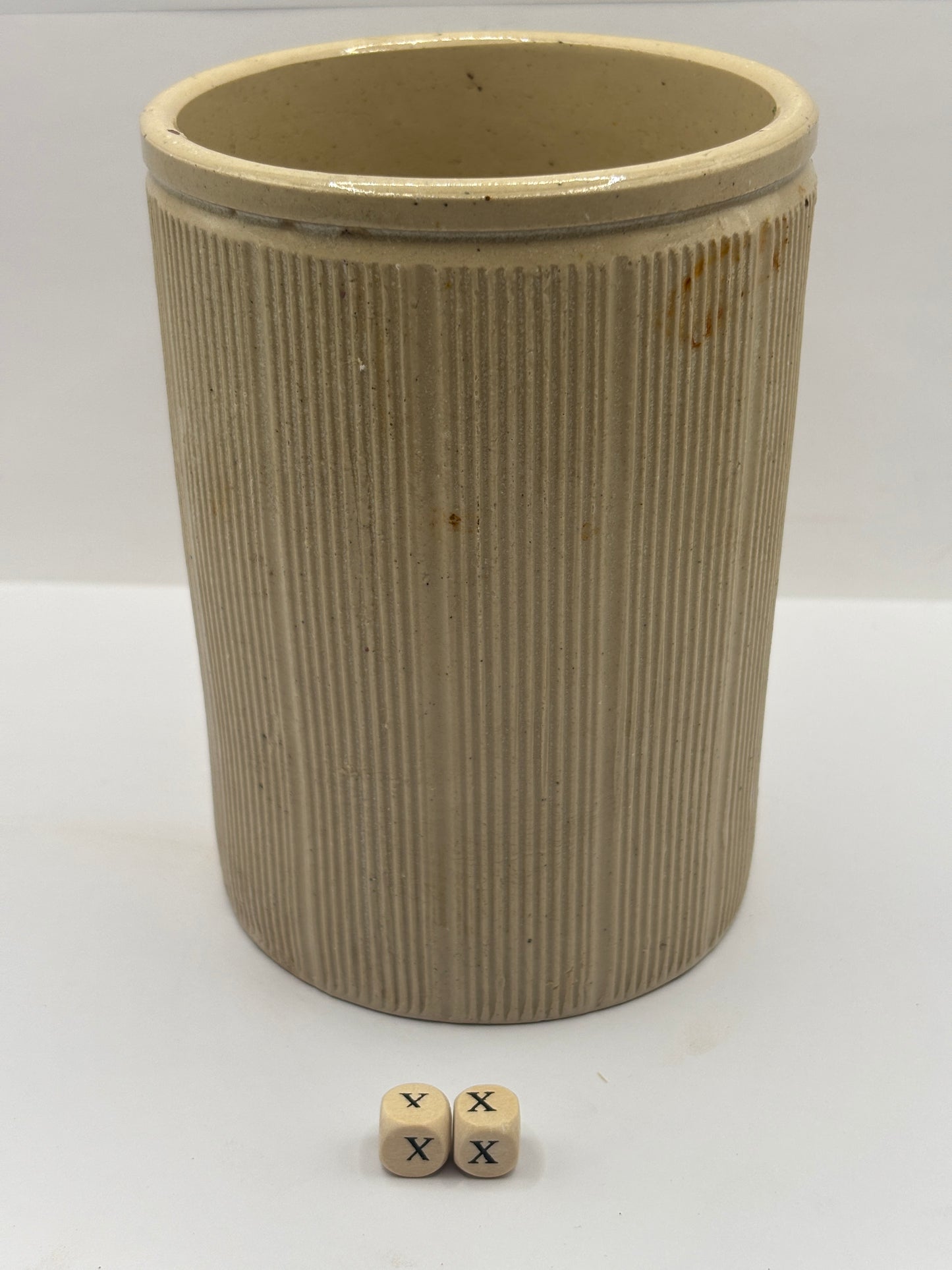 Old 2lb ribbed stoneware jam pot (xx) Hartley’s